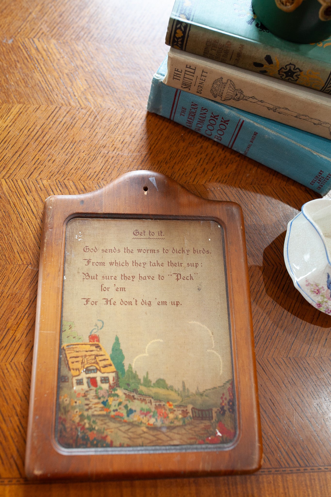 Vintage Home Art- Get to it- Motivational Art- Cottage