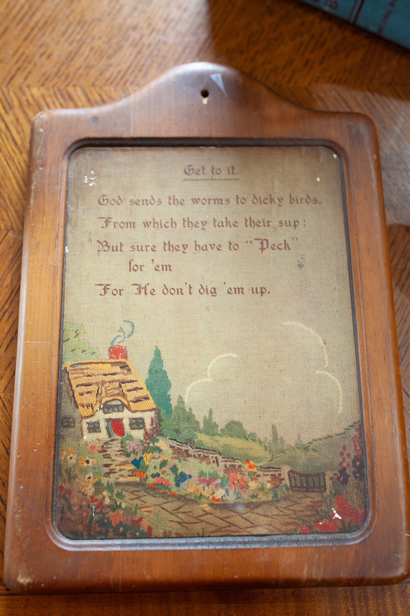 Vintage Home Art- Get to it- Motivational Art- Cottage