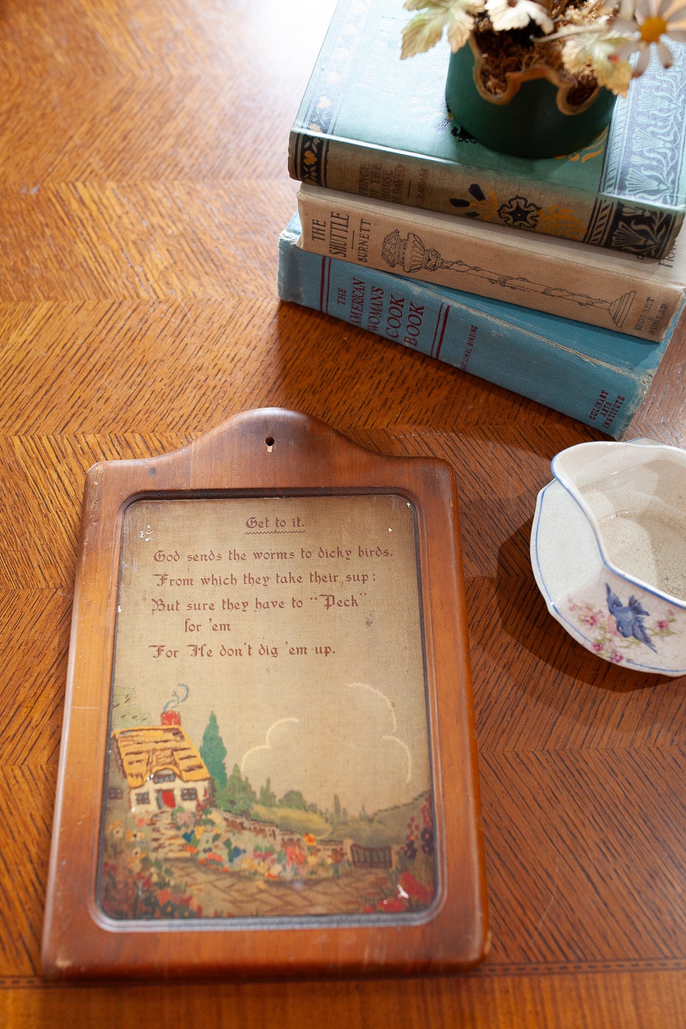 Vintage Home Art- Get to it- Motivational Art- Cottage