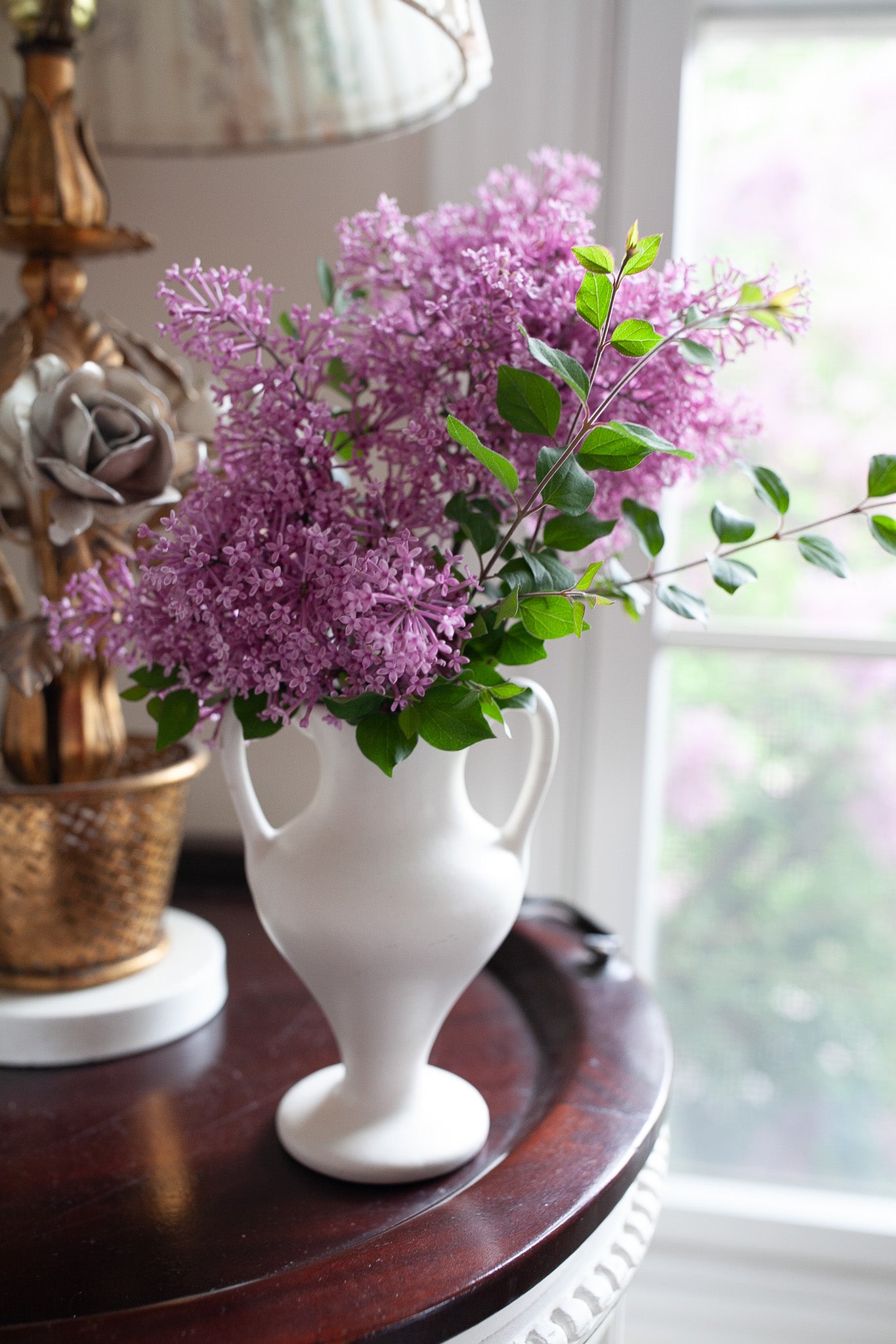 Vintage Vase- Trophy Shape White Matte Pottery Vase