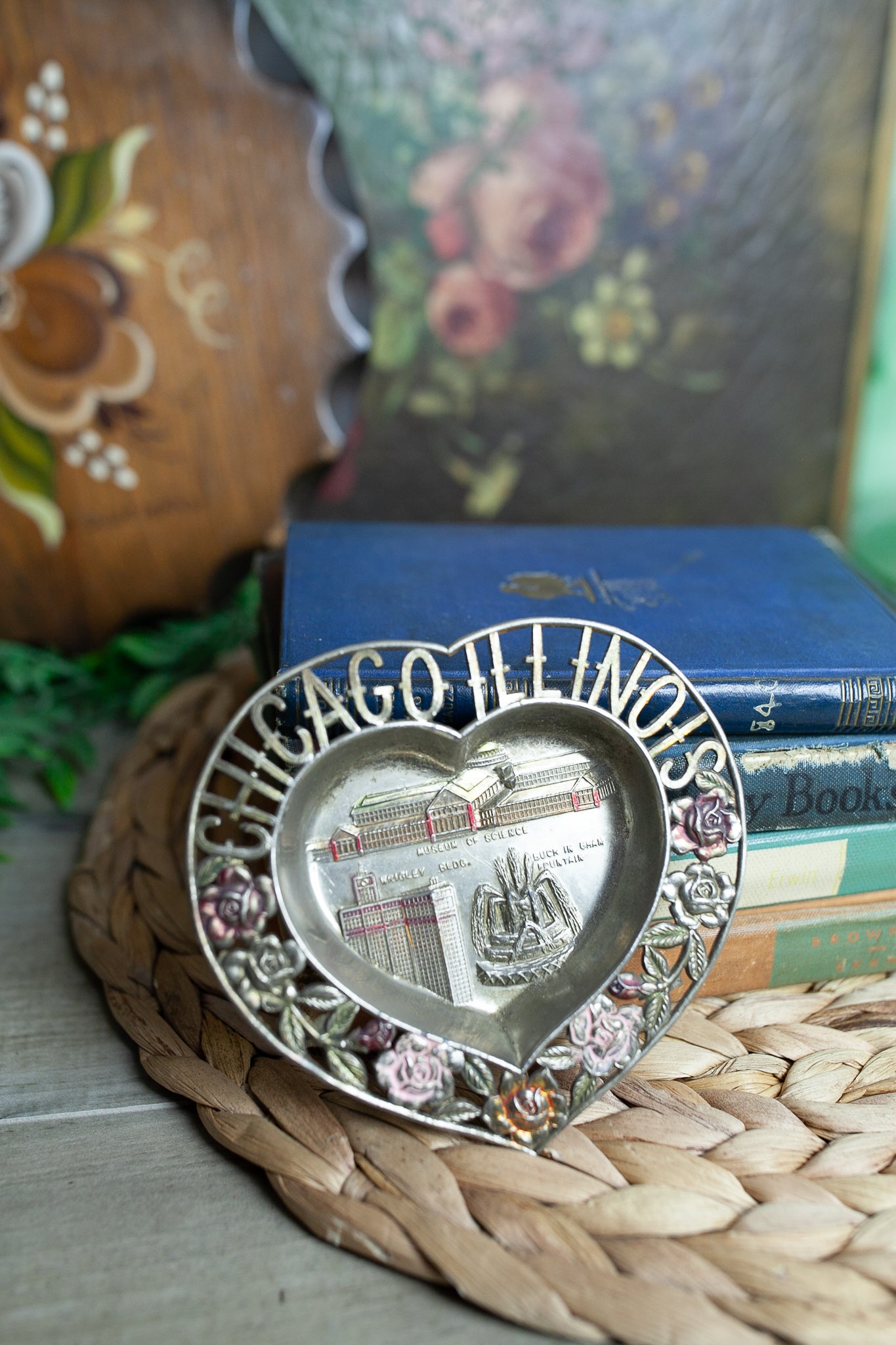 Chicago trinket tray- Vintage Souvenir -Chicago Illinois