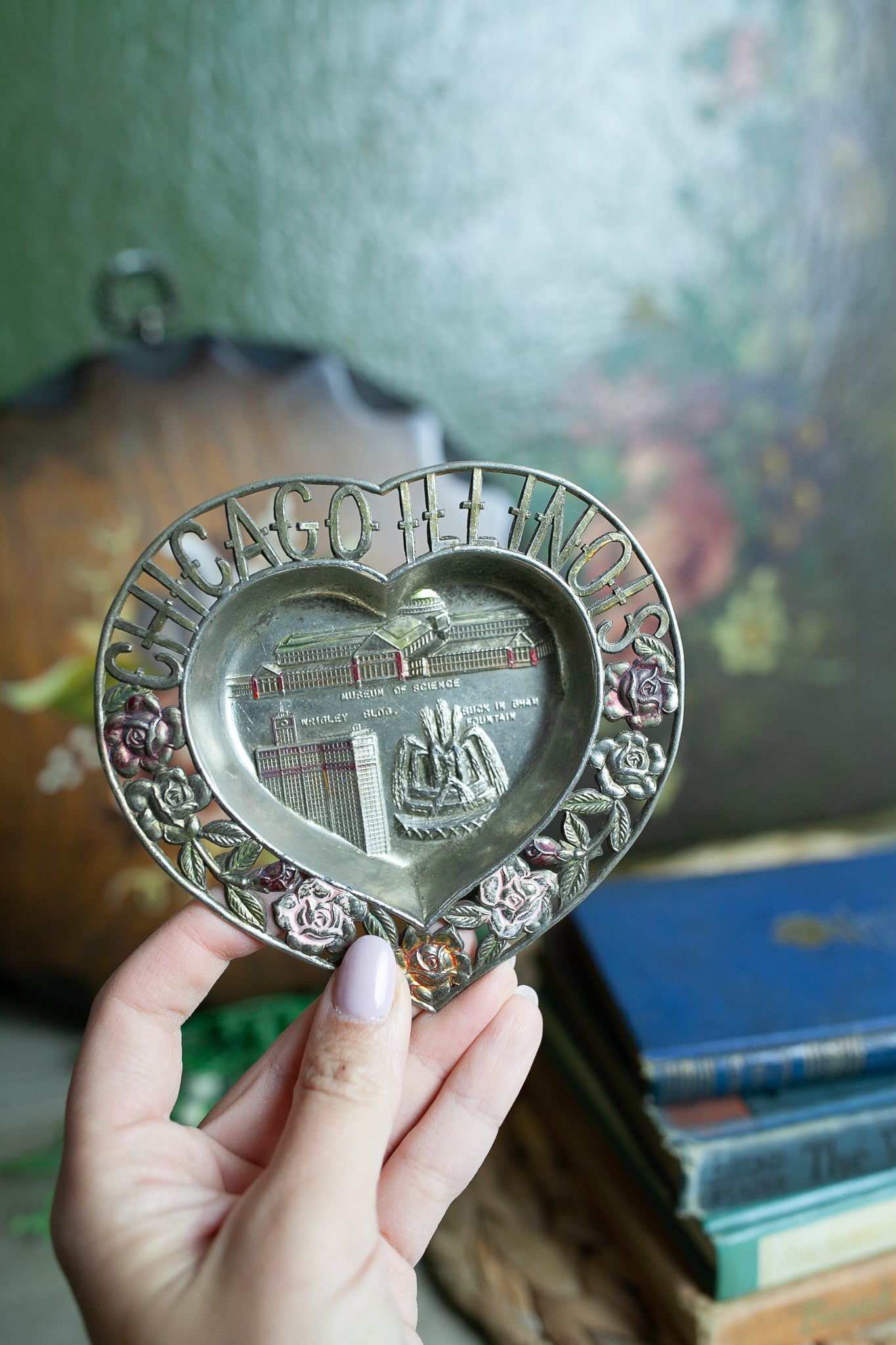 Chicago trinket tray- Vintage Souvenir -Chicago Illinois