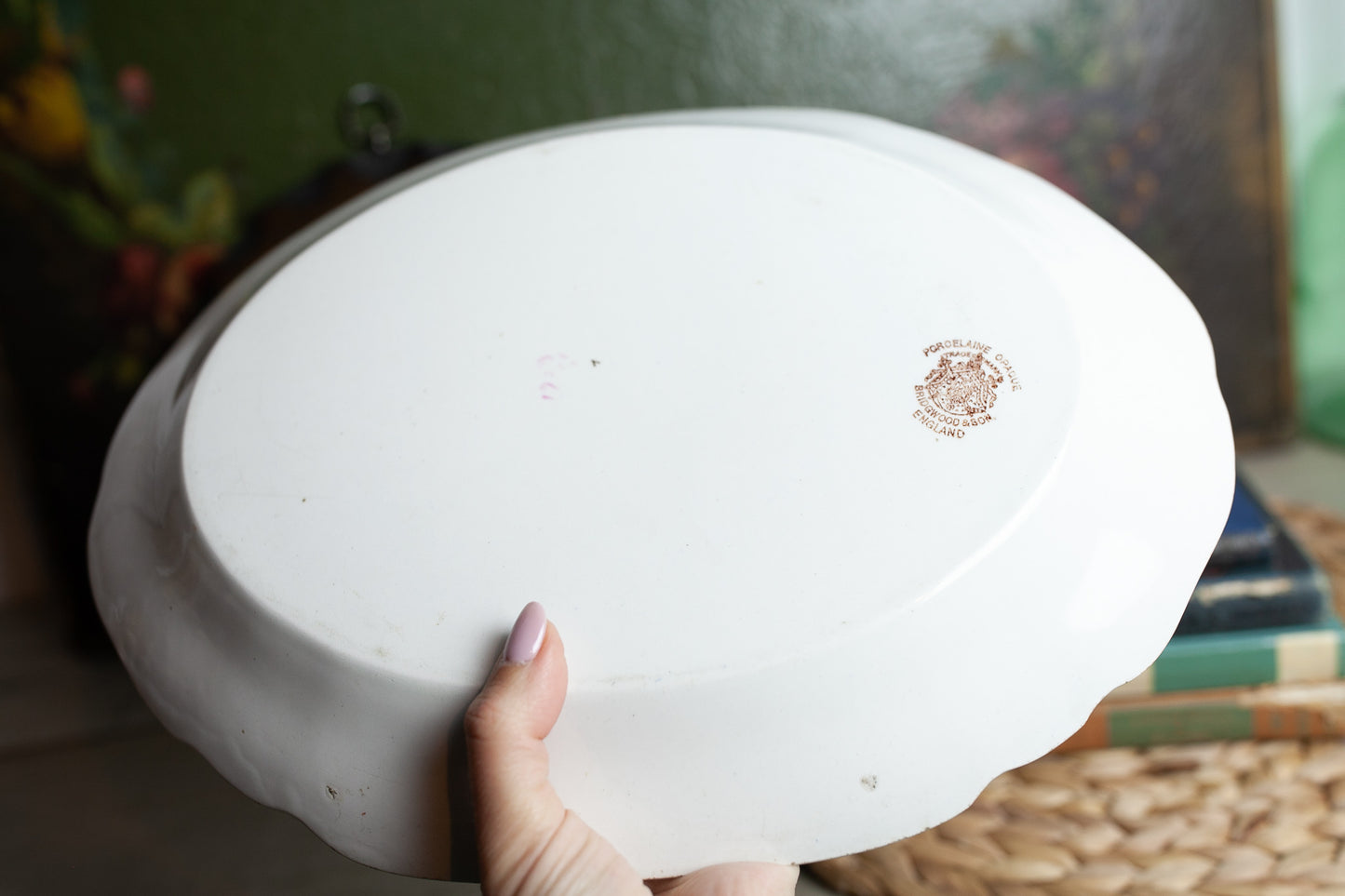 Antique Platter- Antique China - Floral Platter - Pink and Yellow florals -Bridgwood &Son England