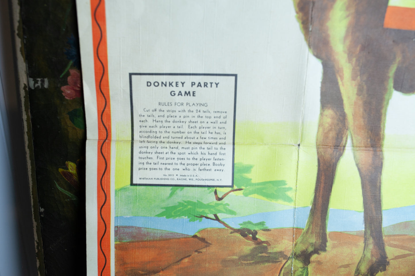 Vintage Kids Game - Kids Party Game - Donkey - Donkey Party - Pin the tail on the donkey