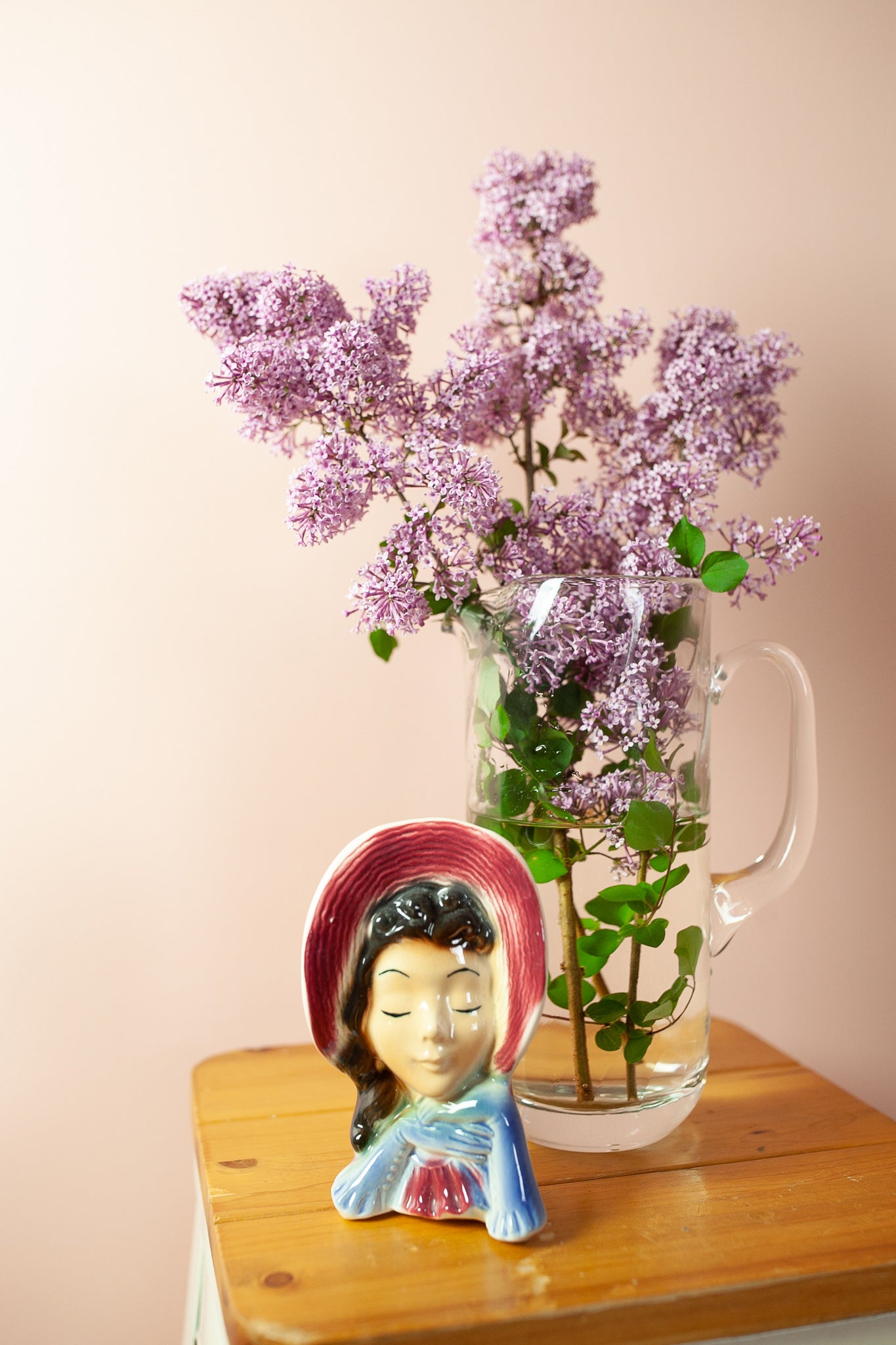 Vintage Head Vase - Lady Head Vase- Royal Copley Wall Pocket