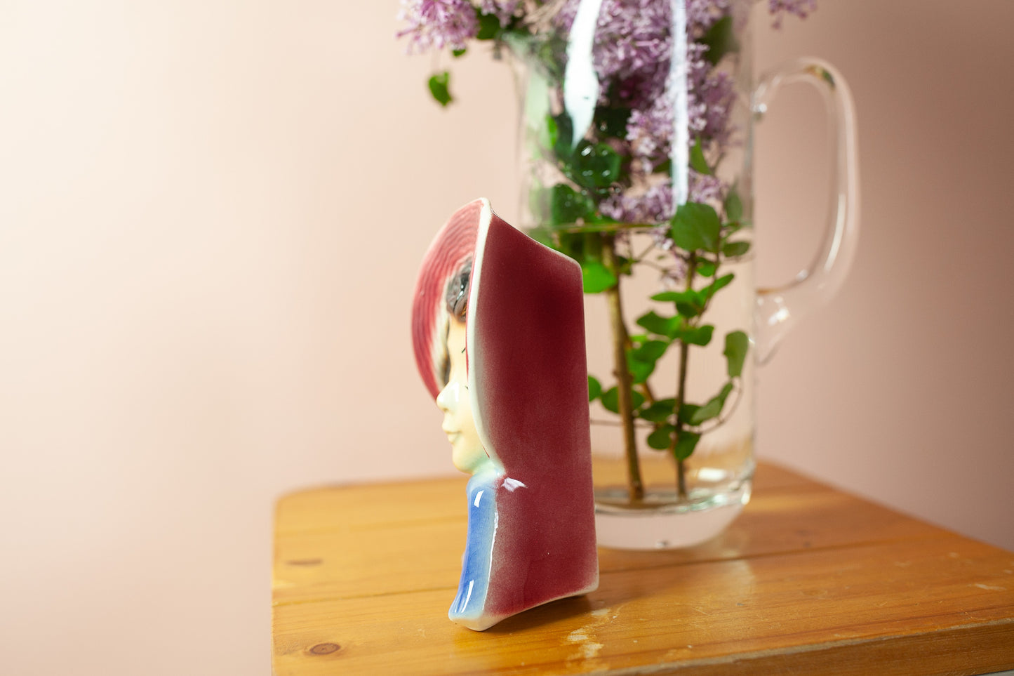 Vintage Head Vase - Lady Head Vase- Royal Copley Wall Pocket