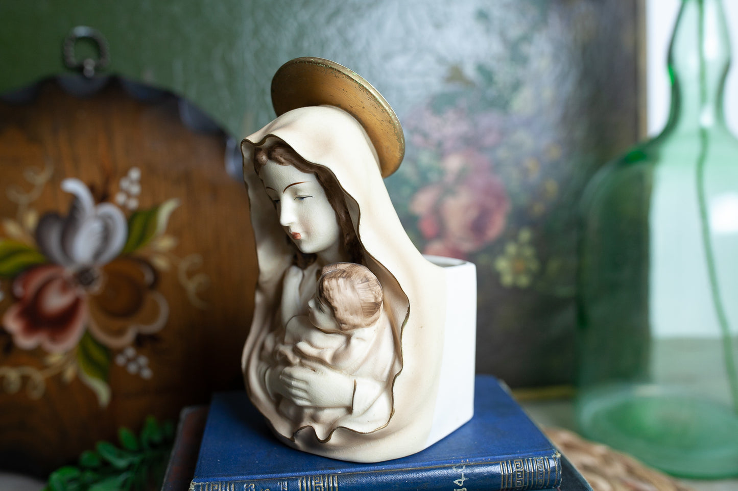Vintage Mary Statue - Mary Vase- Planter