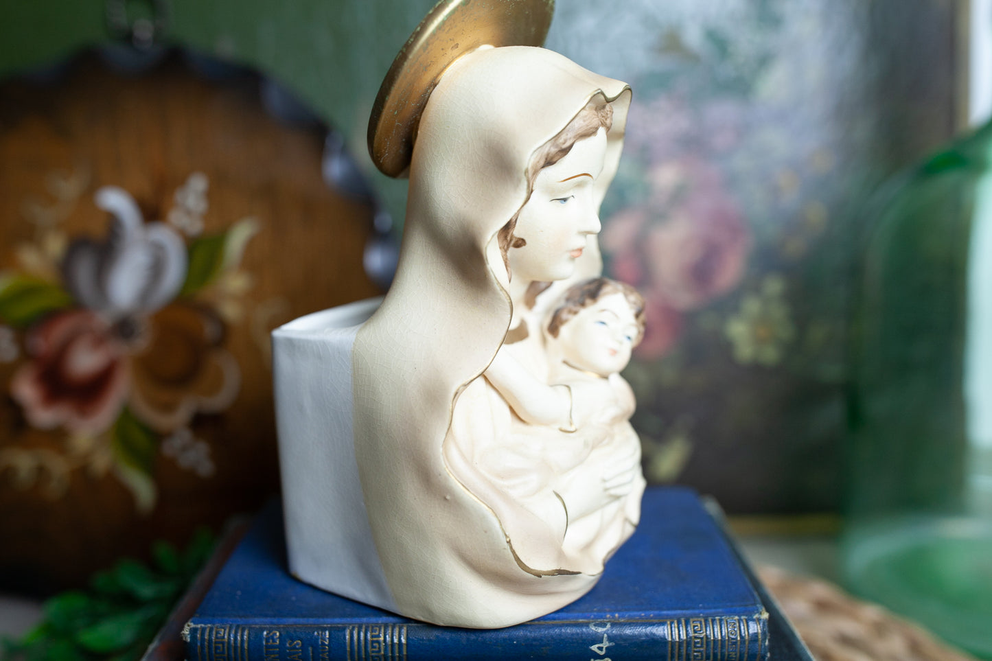 Vintage Mary Statue - Mary Vase- Planter