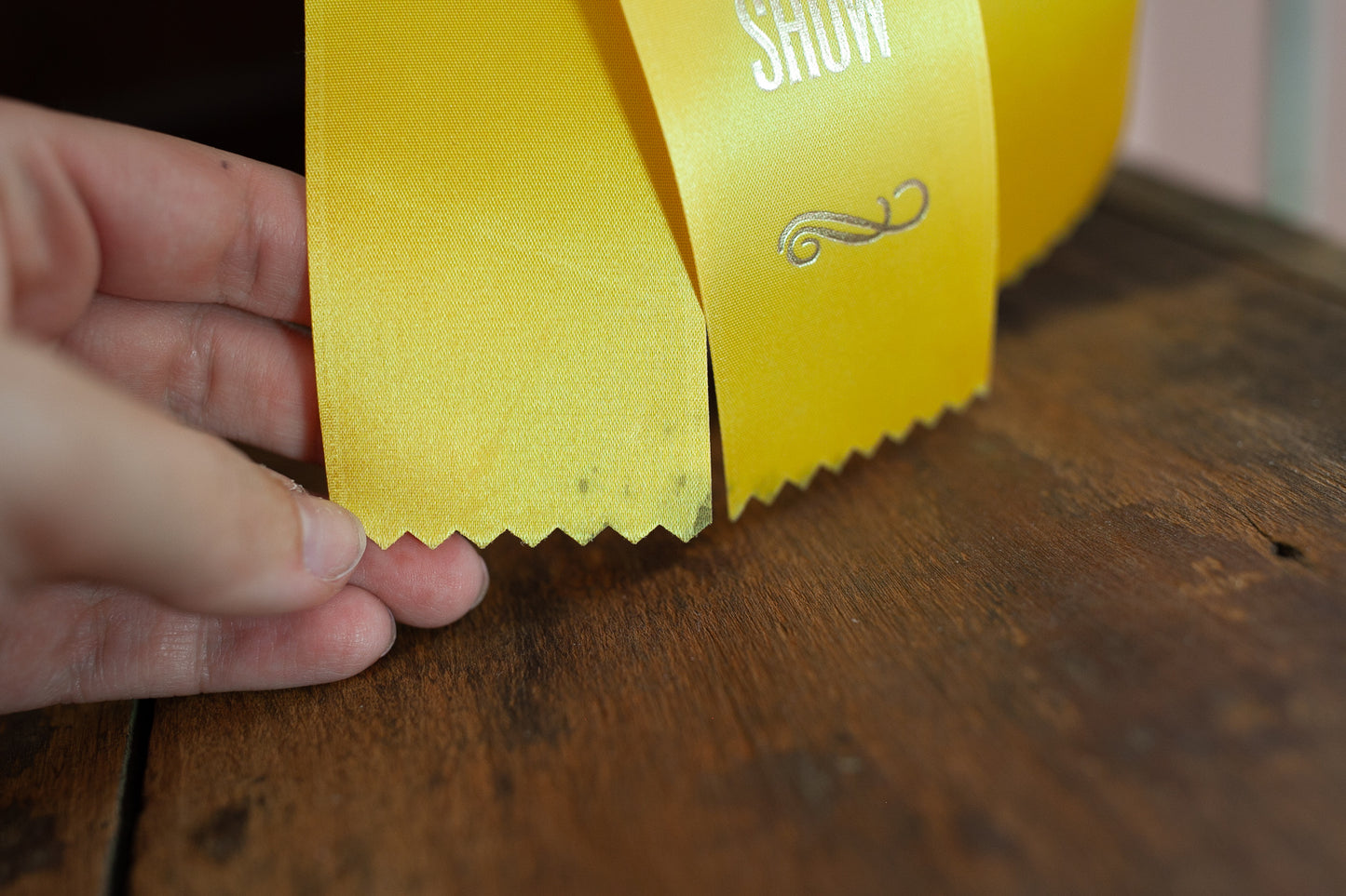 Vintage Prize Ribbon - Yellow Prize Ribbon
