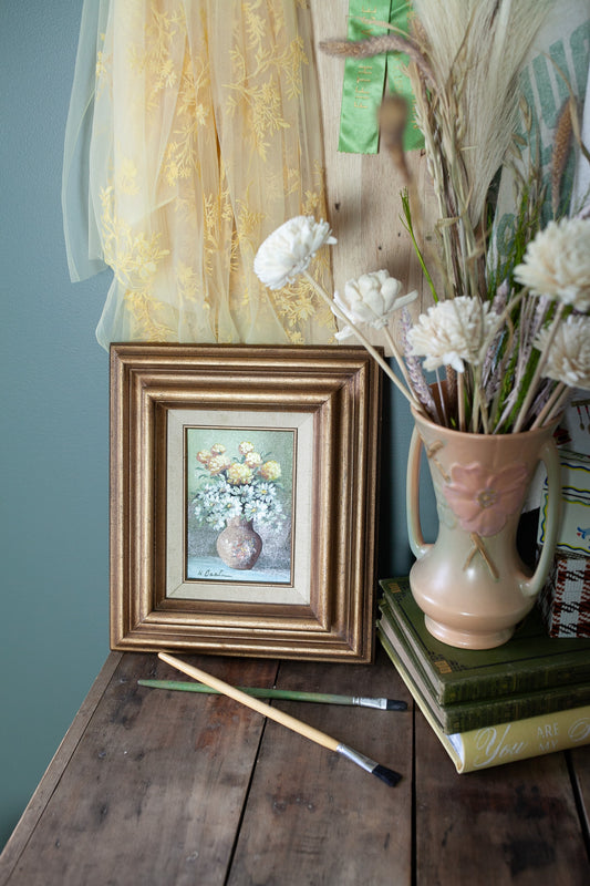 Vintage Artwork- Floral- Framed Floral Painting