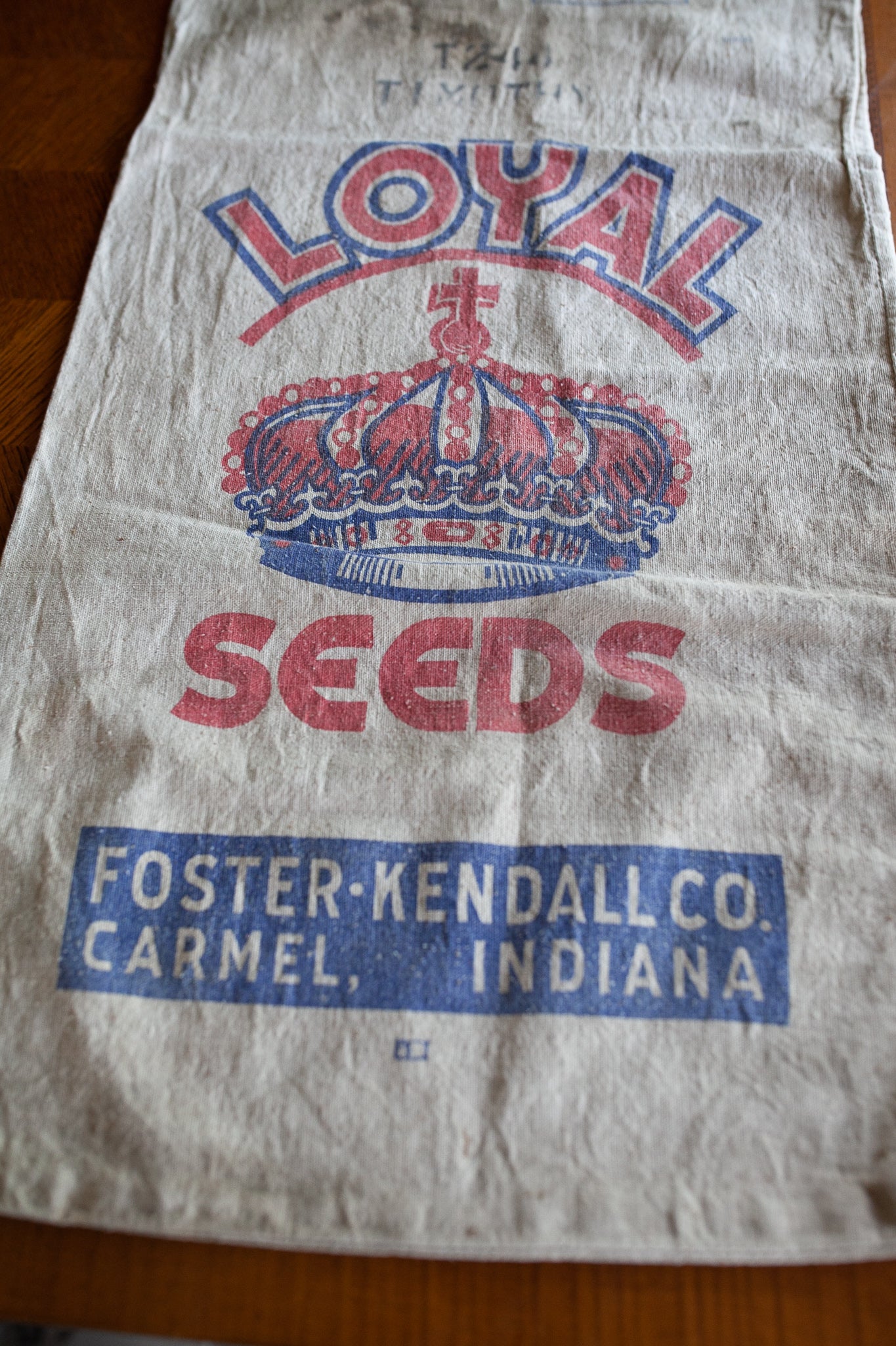 vintage Seed Sack- Loyal Crown Graphic - Loyal Seeds Indiana