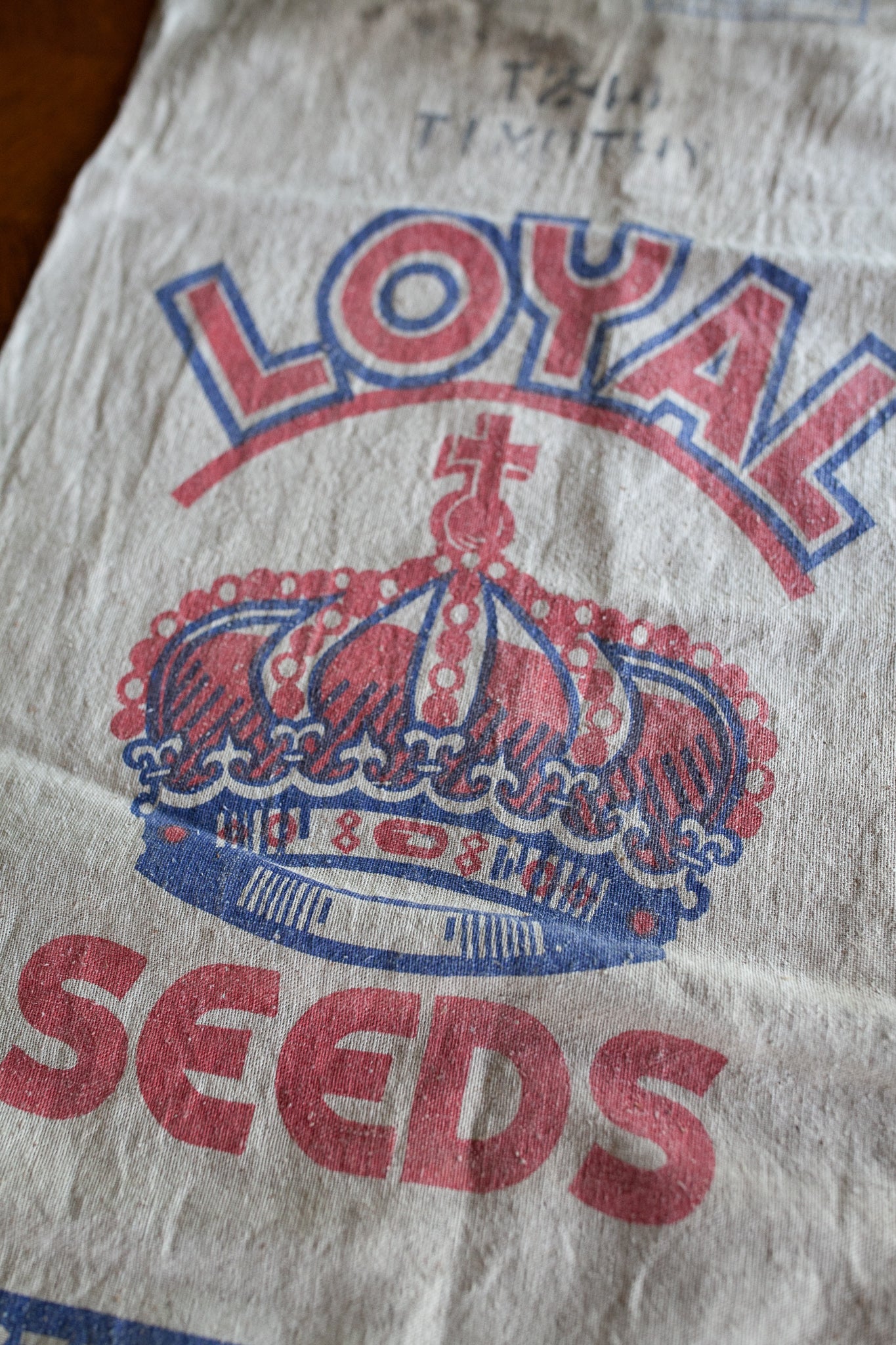 vintage Seed Sack- Loyal Crown Graphic - Loyal Seeds Indiana