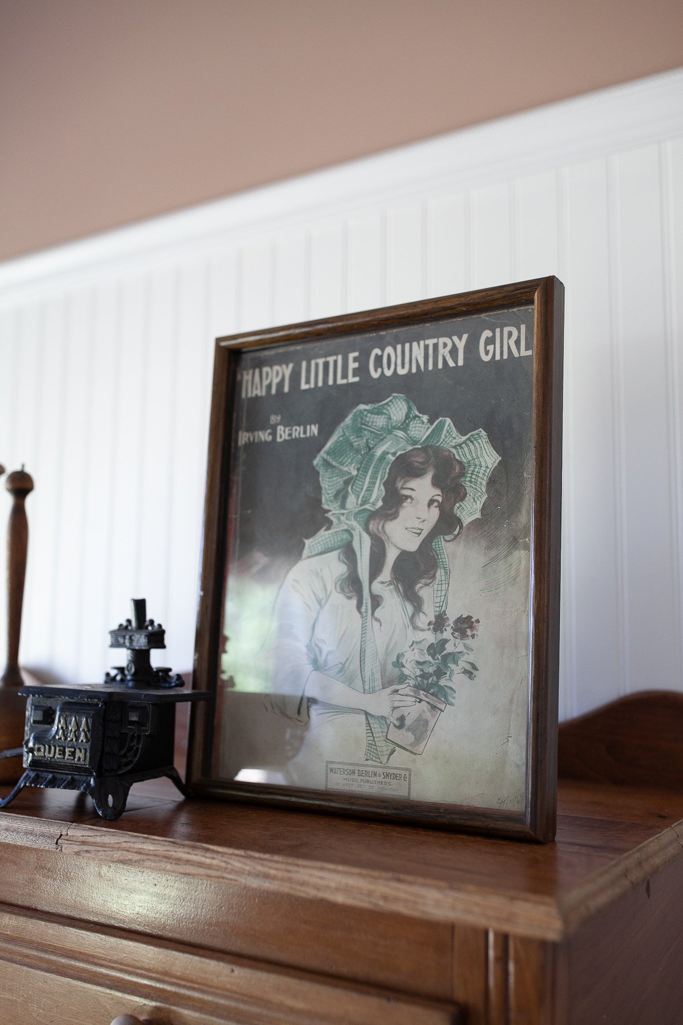 Happy Little Country Girl Print Framed- Music Cover Framed