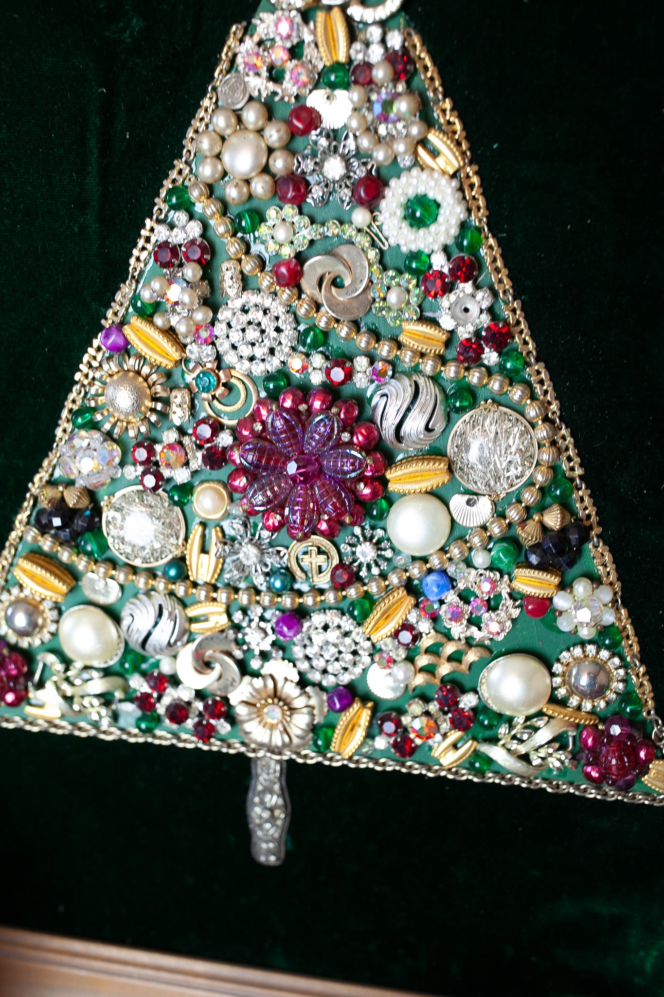 Vintage Tree Art - Christmas Artwork- Vintage Christmas Tree- Brooch Tree