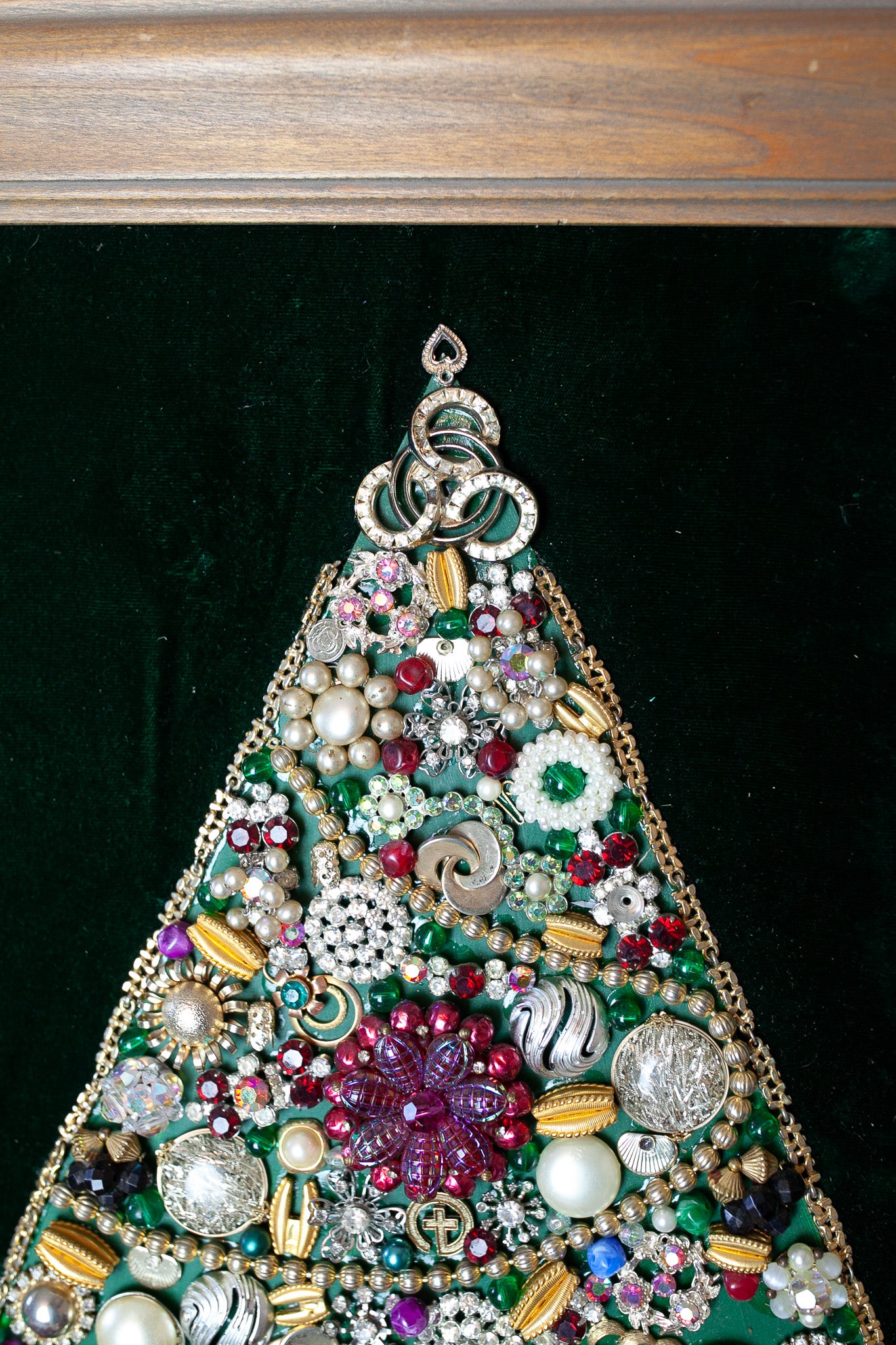 Vintage Tree Art - Christmas Artwork- Vintage Christmas Tree- Brooch Tree