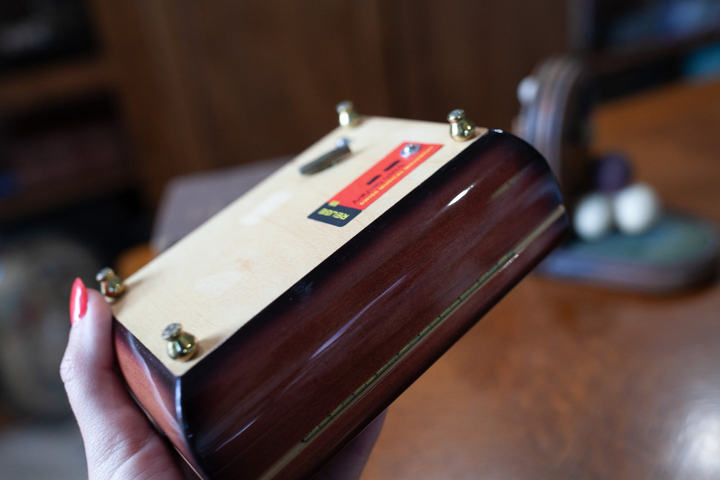 Vintage Music Box- Floral Music Box- Amazing Grace