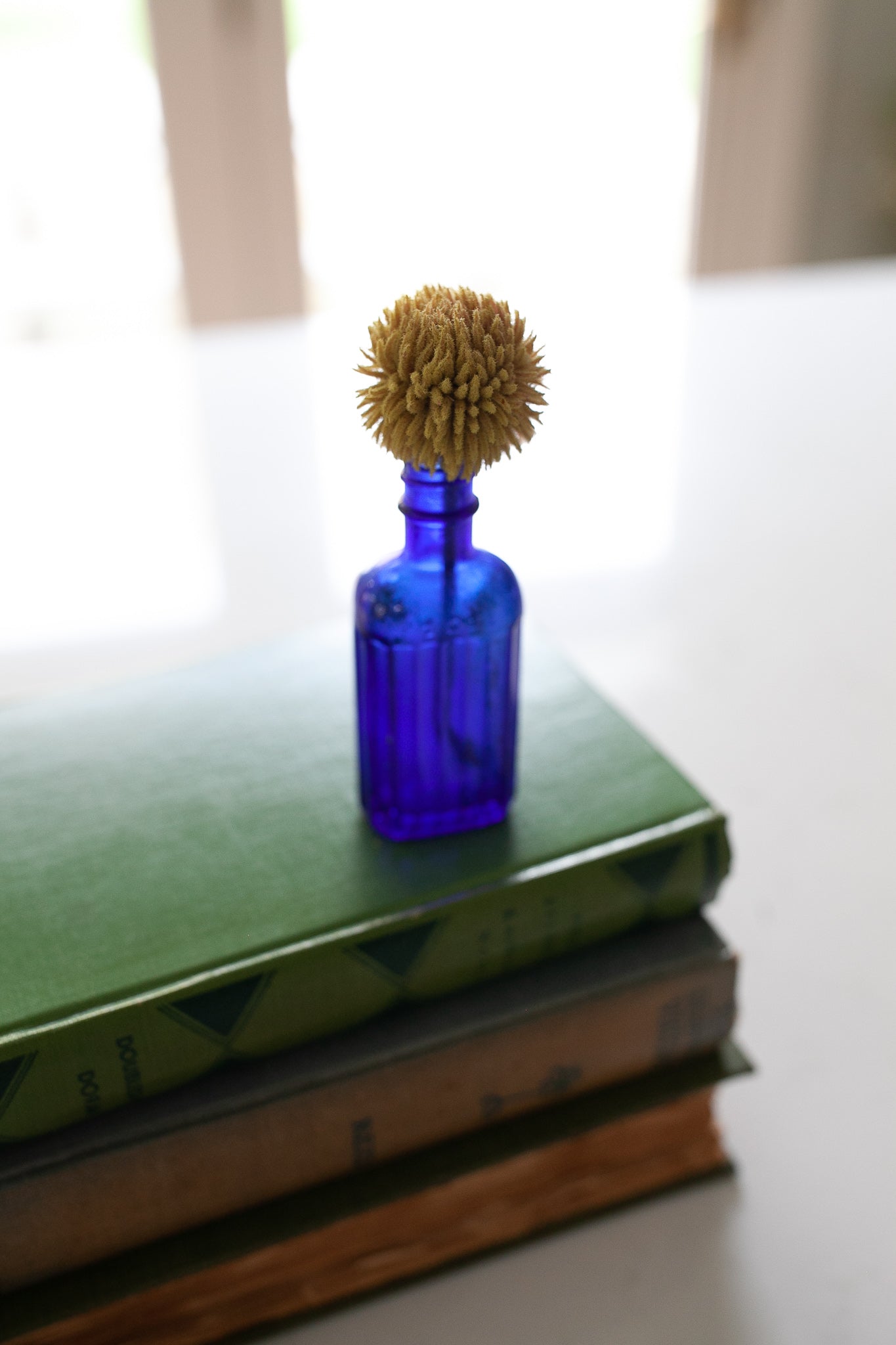Vintage Blue Cobalt Glass -Trio of Bottles - Blue Glass Bottle
