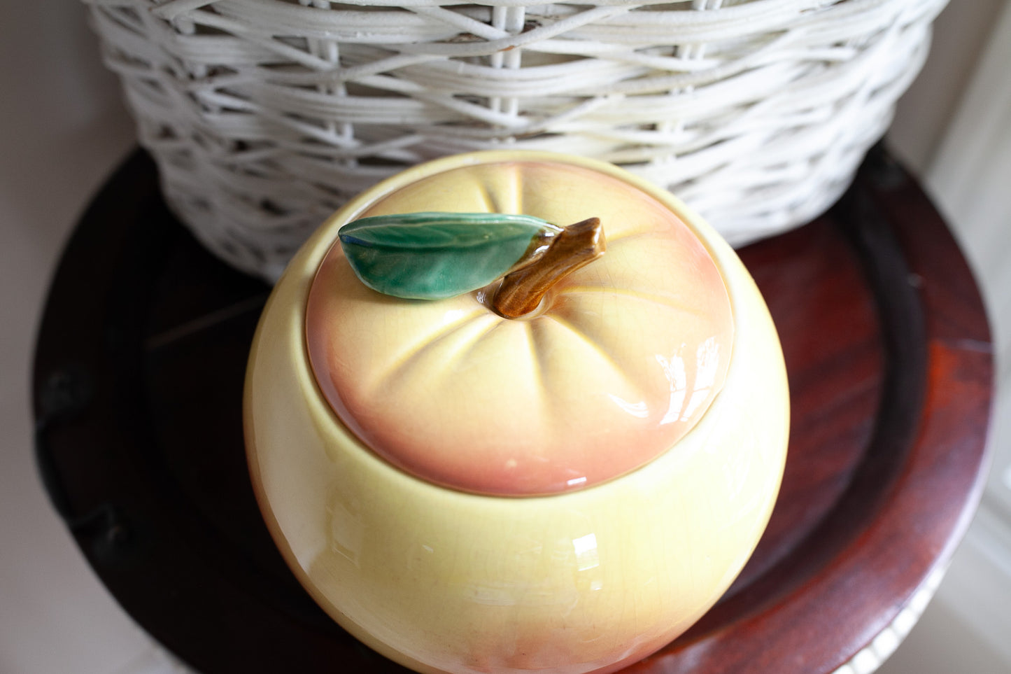 Vintage Apple Cookie Jar -McCoy Cookie Jar- Blushing Apple