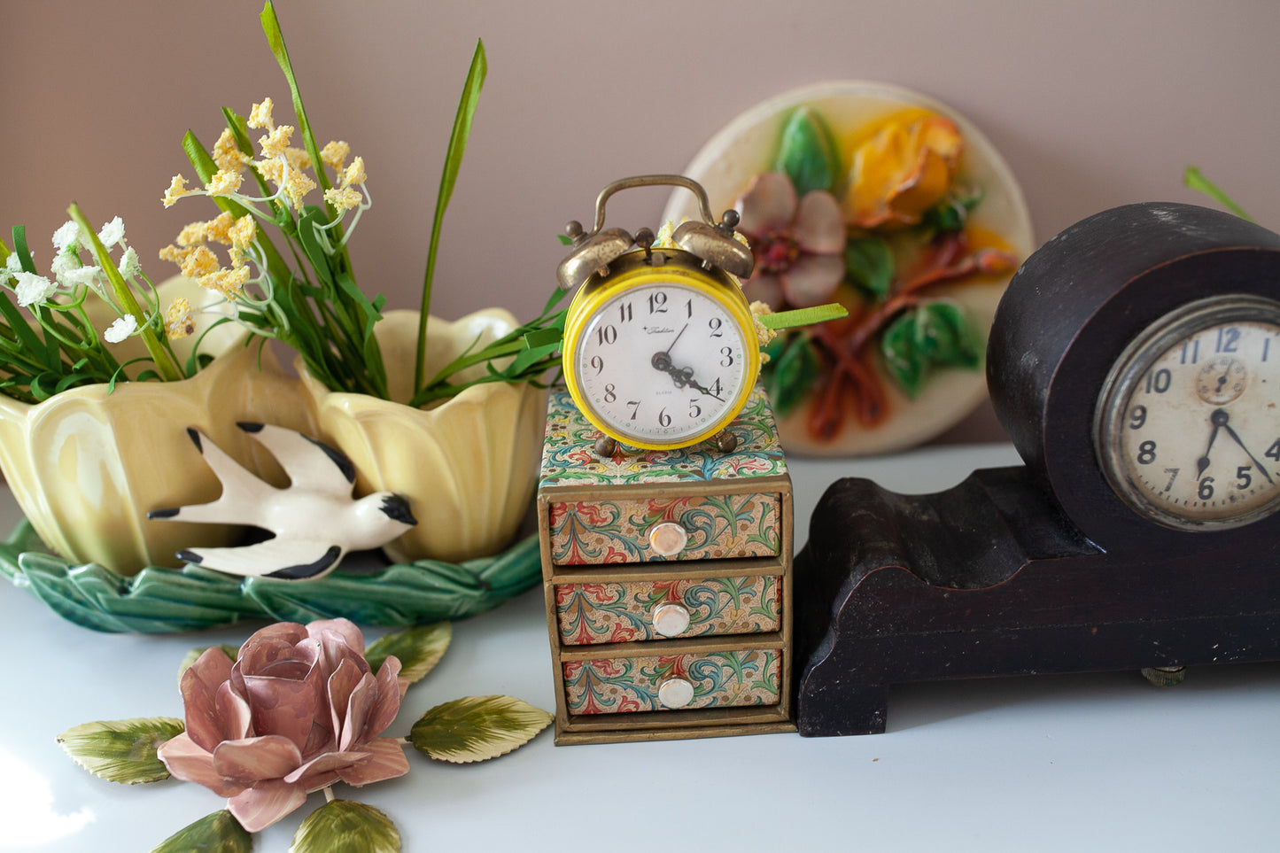 Vintage Paper Box- Paper Covered Trinket Box - Made in Japan Trinket Box