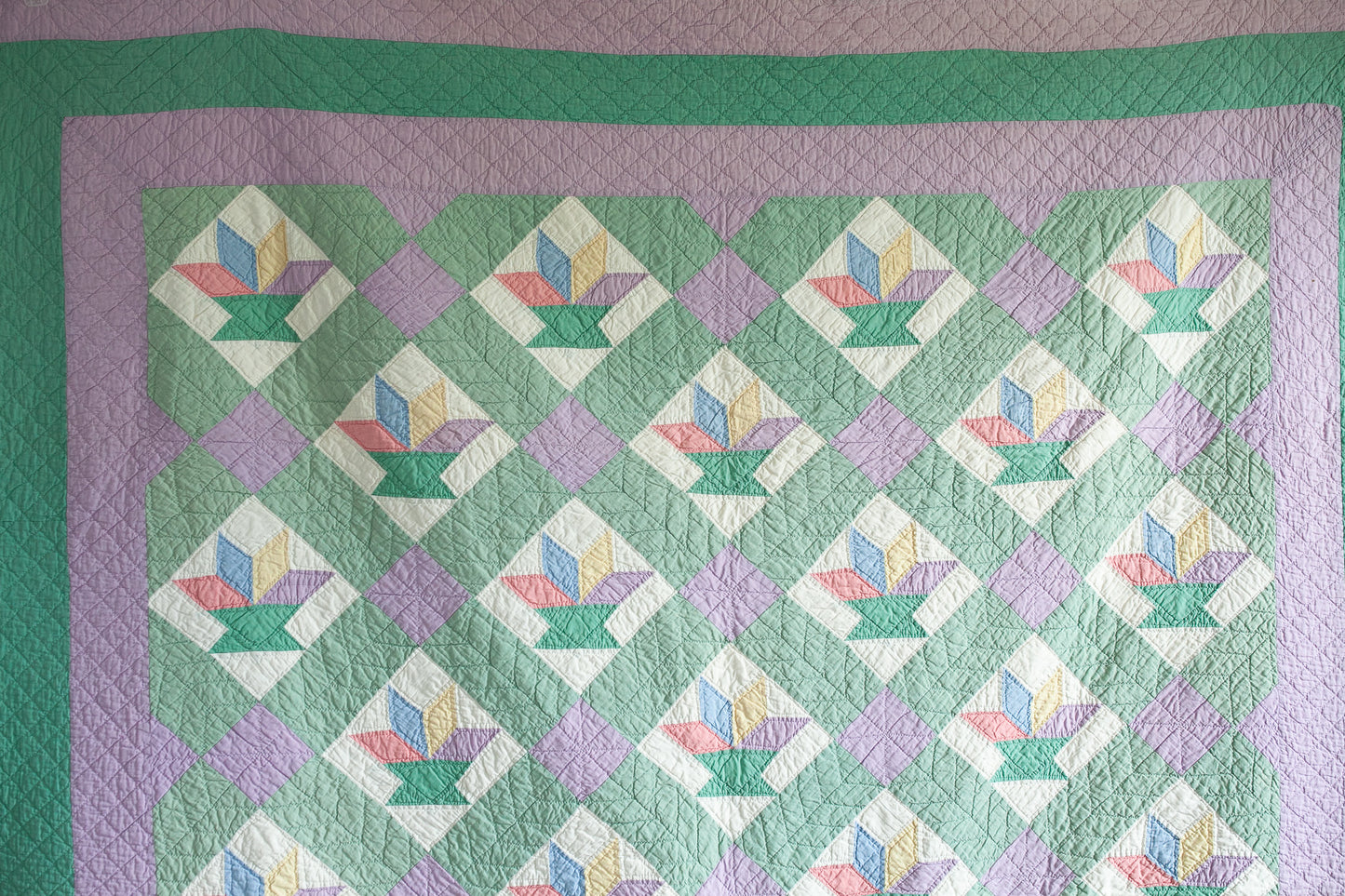 Quilt- Vintage Quilt- Purple -LeMoyne Star Pattern