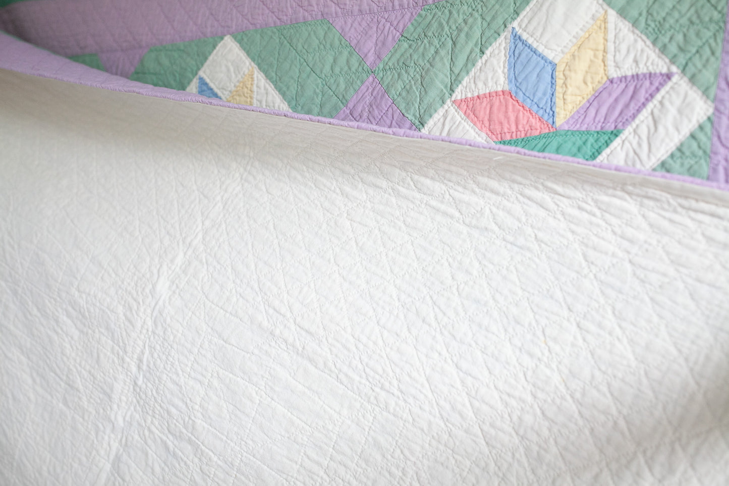 Quilt- Vintage Quilt- Purple -LeMoyne Star Pattern