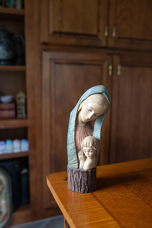 Vintage Mary and Jesus Statue- Madonna and Child -Made in Italy