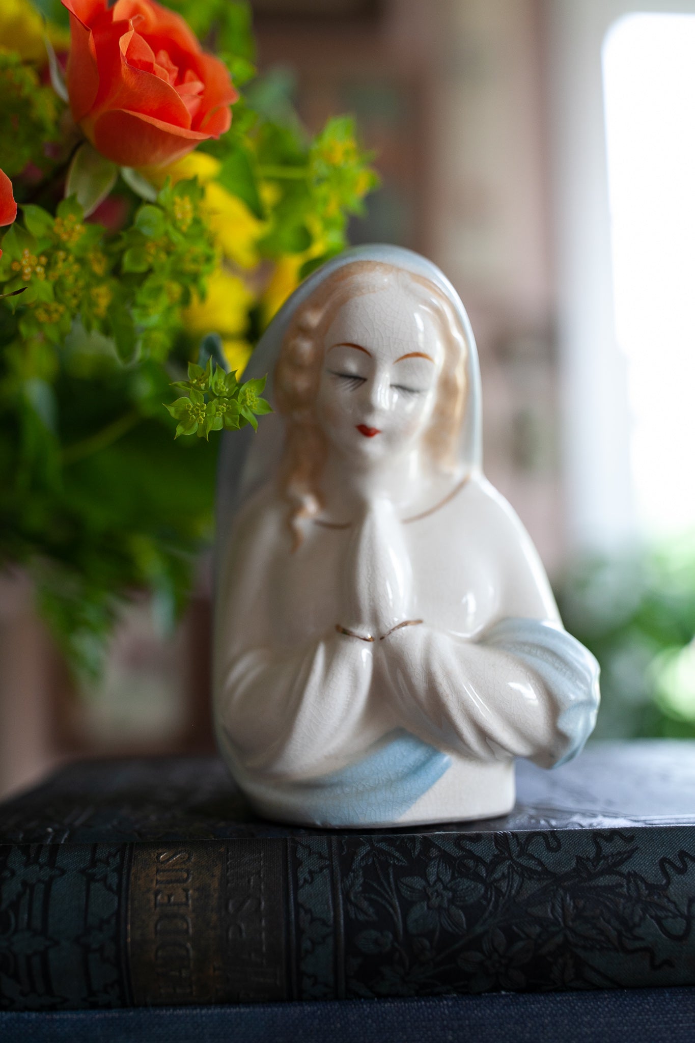 Vintage Mary Statue - Mary Vase- Planter
