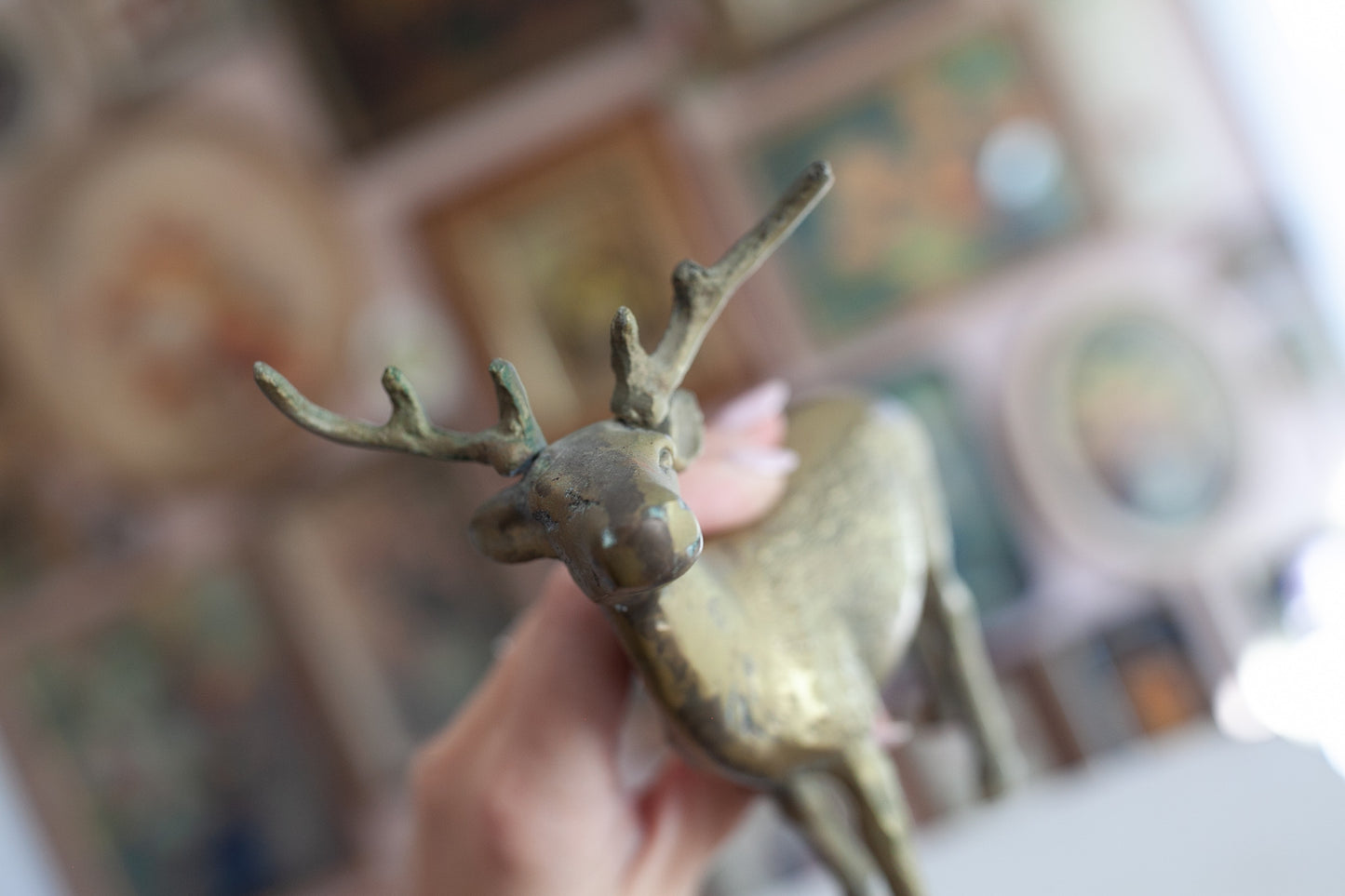 Vintage Brass Deer- Reindeer - Brass