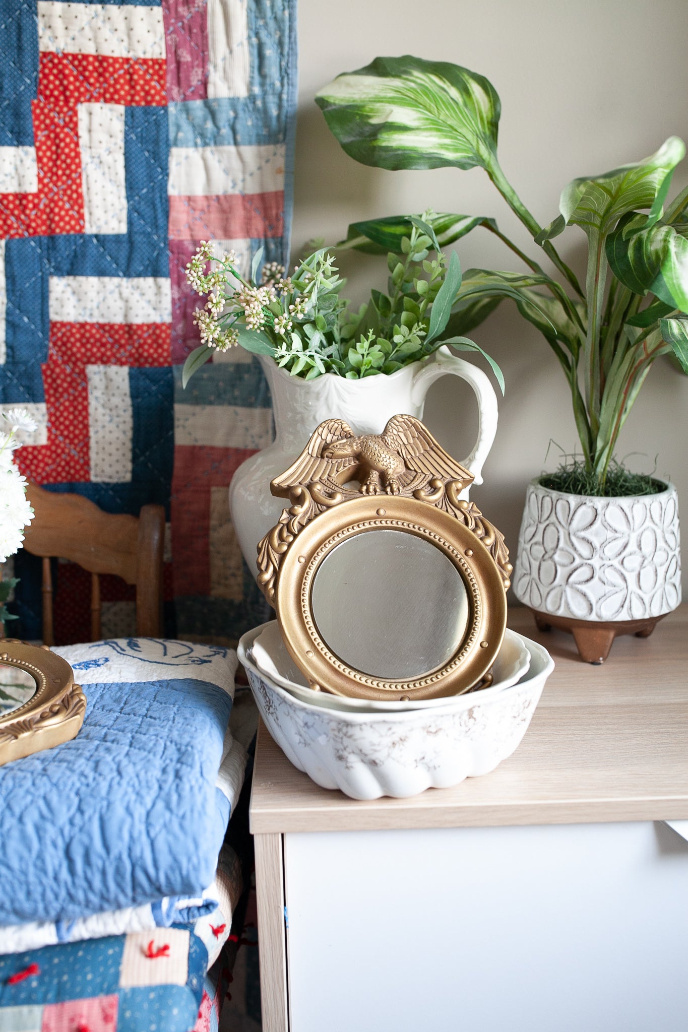 Vintage Eagle Mirror - Port hole Mirror - Vintage Mirror