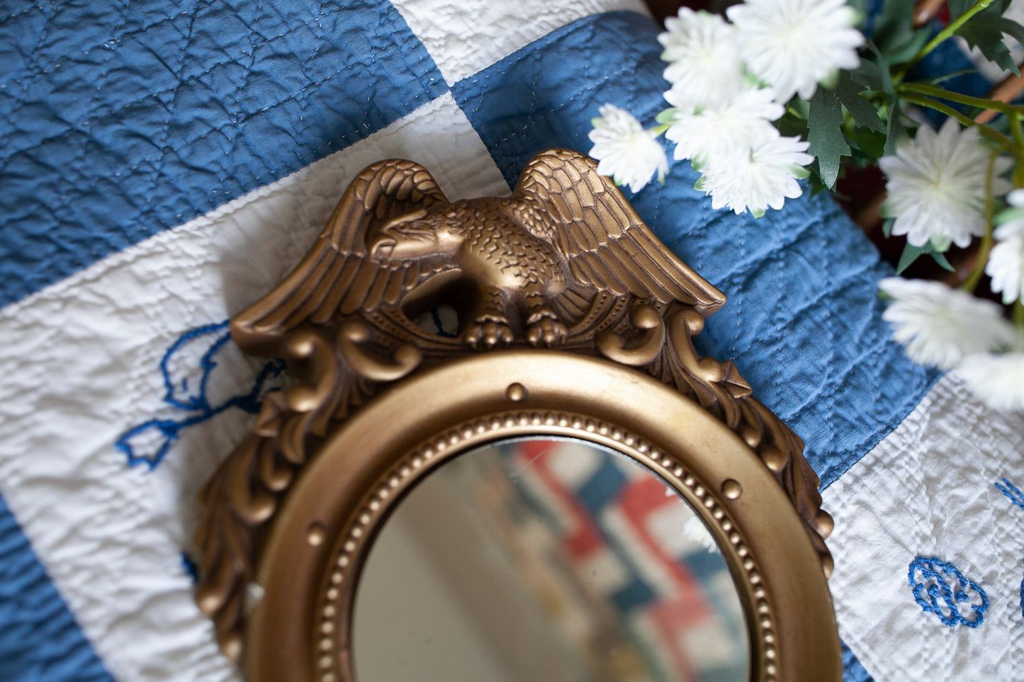 Vintage Eagle Mirror - Port hole Mirror - Vintage Mirror