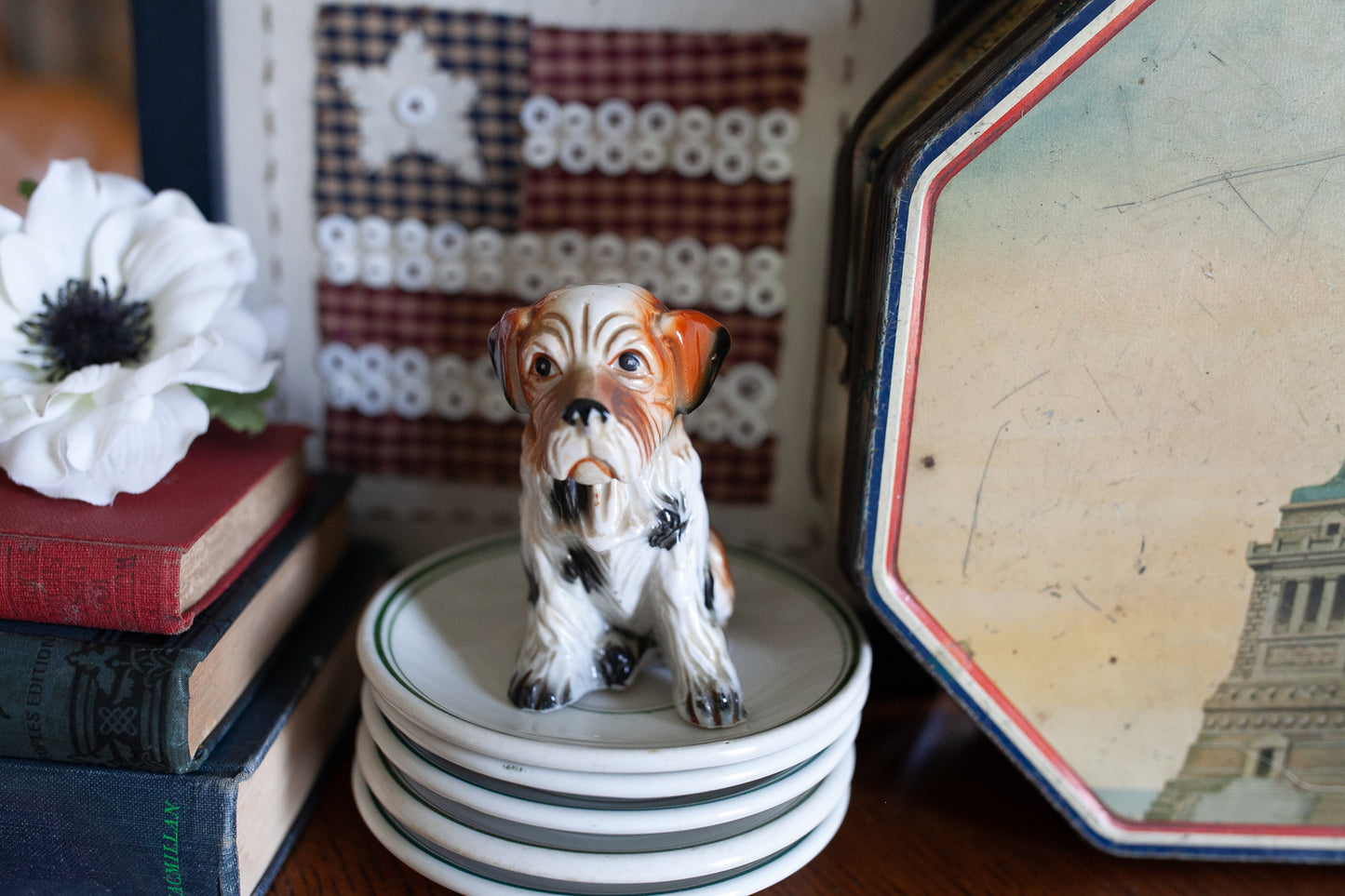 Vintage Dog Statue - Porcelain Dog