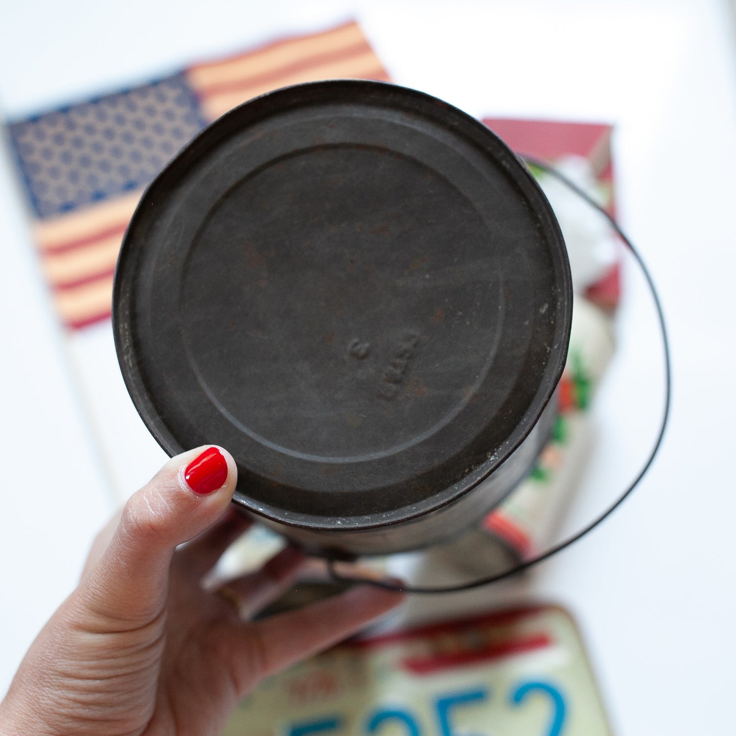 Vintage Tin - Swift's Silverleaf Brand Pure Lard - Red White and Blue Tin
