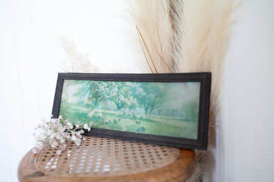 Vintage Sheep Artwork- Panorama Artwork - Print Framed