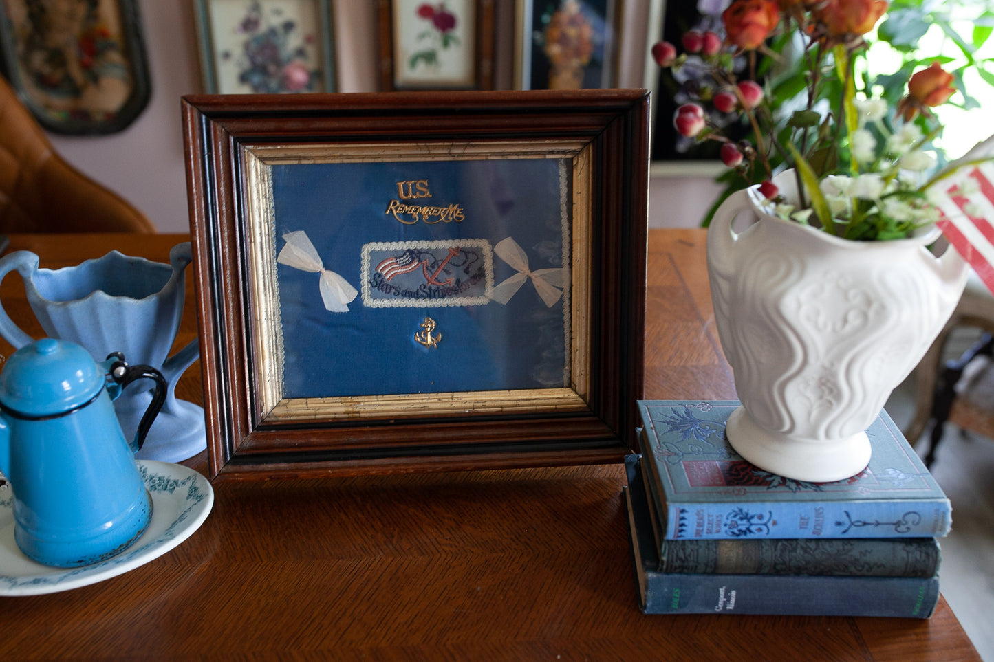 Vintage Flag Art - USA Artwork - Antique Frame - Stars and Stripes Forever