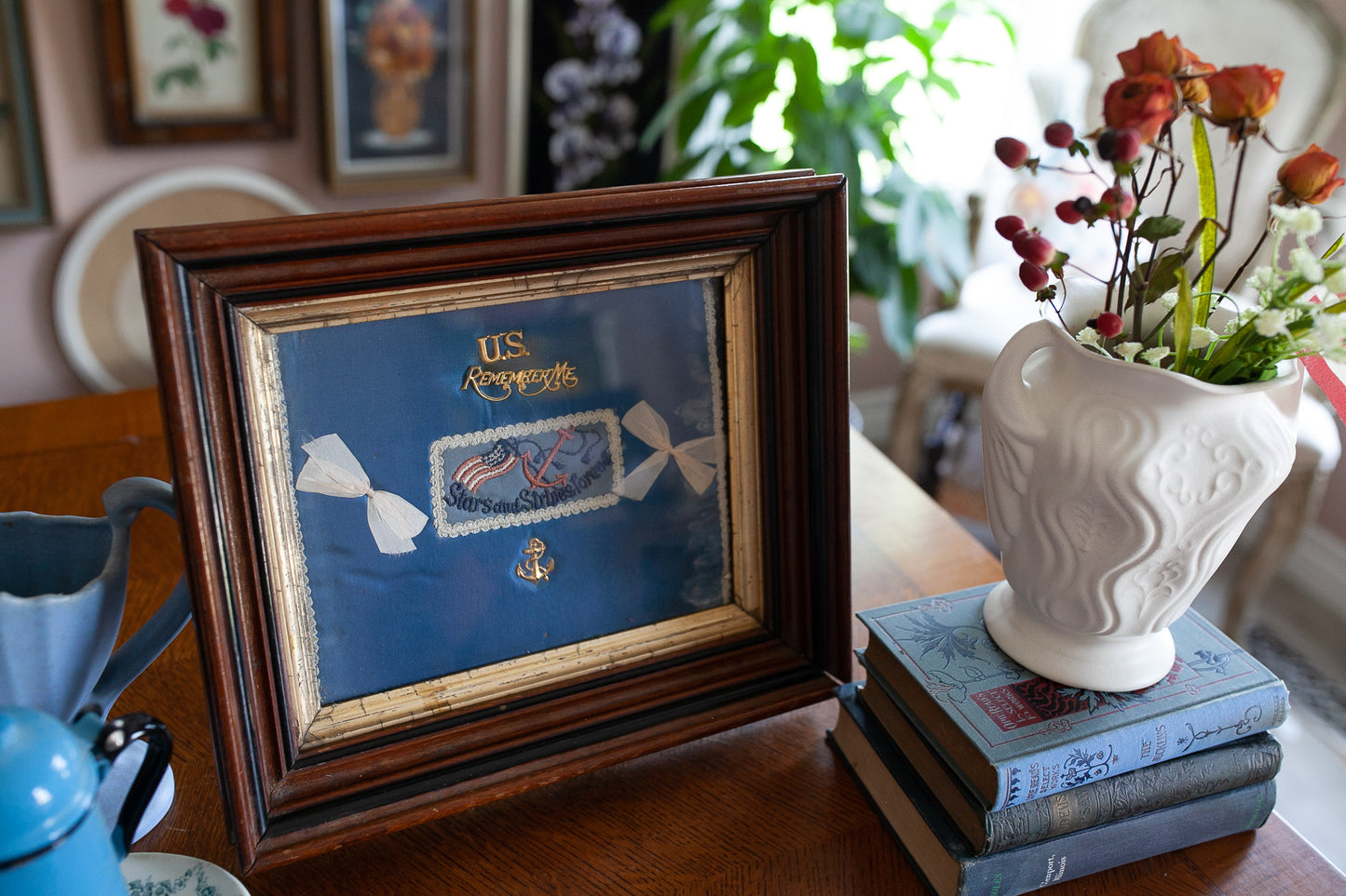 Vintage Flag Art - USA Artwork - Antique Frame - Stars and Stripes Forever