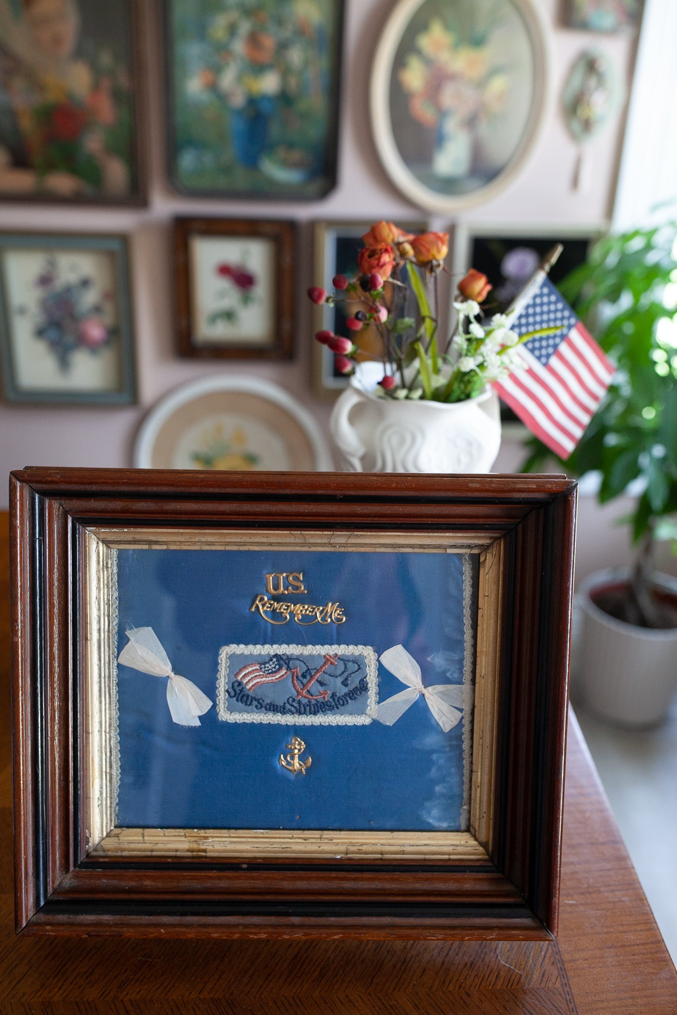Vintage Flag Art - USA Artwork - Antique Frame - Stars and Stripes Forever