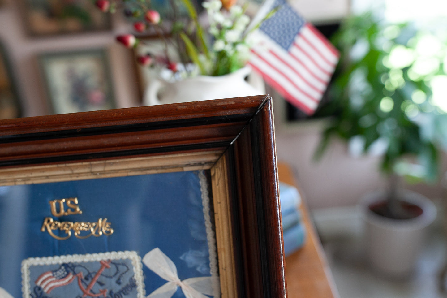 Vintage Flag Art - USA Artwork - Antique Frame - Stars and Stripes Forever