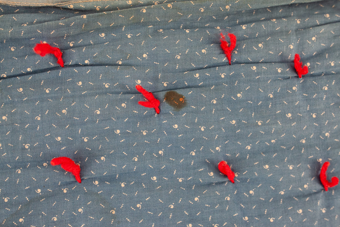 Vintage Quilt - Red White and Blue Quilt - Tie Quilt -9 patch