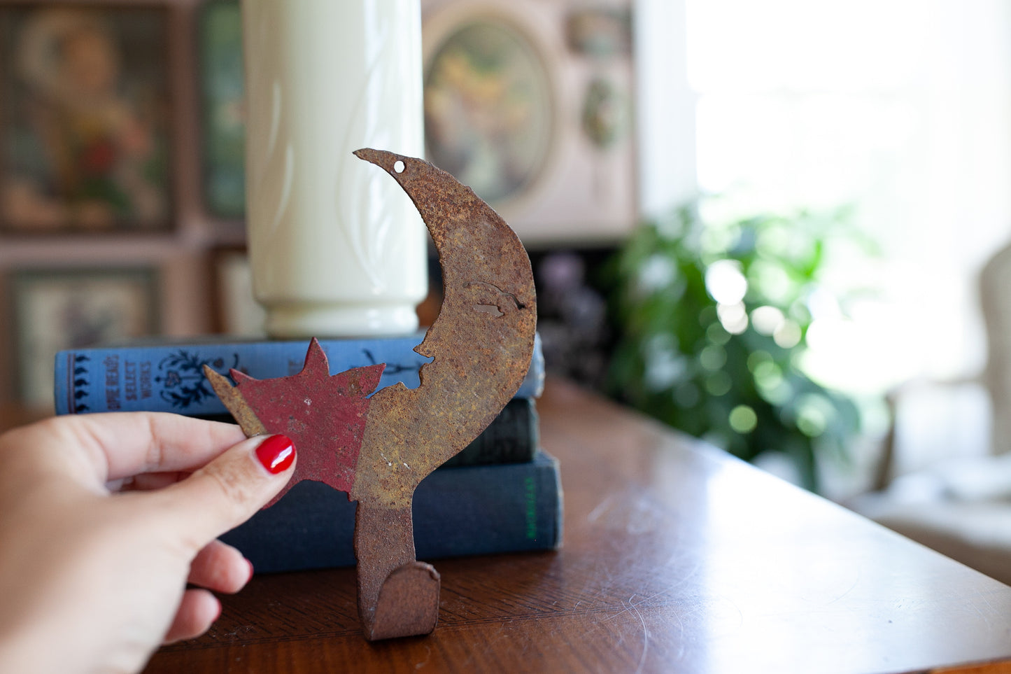 Vintage Moon Hook - Moon and Star Hook -Wall Hook