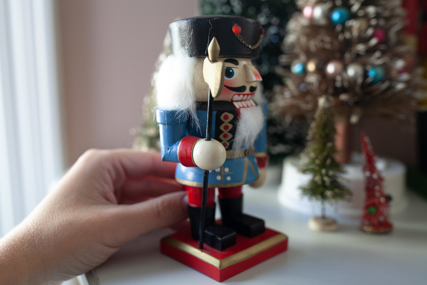 Vintage Wooden Nutcracker- Blue Nutcracker