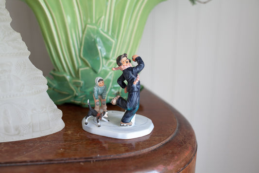 Vintage Ice Skater- Norman Rockwell 1948 Gay Blades - Bone China