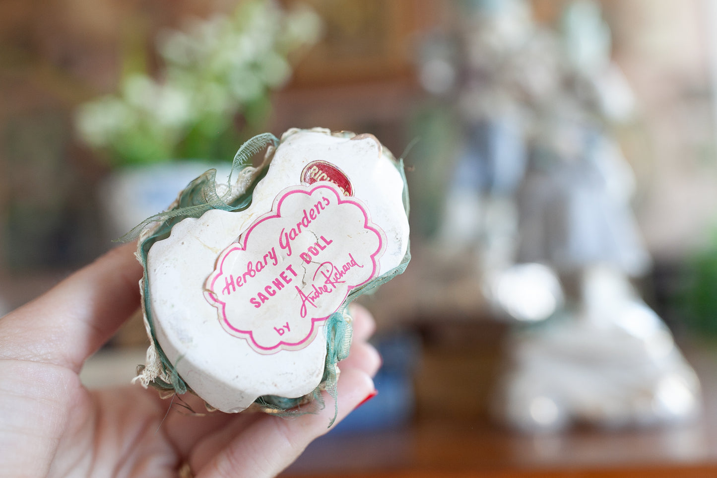 Vintage Figurine- herbary gardens sachet doll by Andre Richard