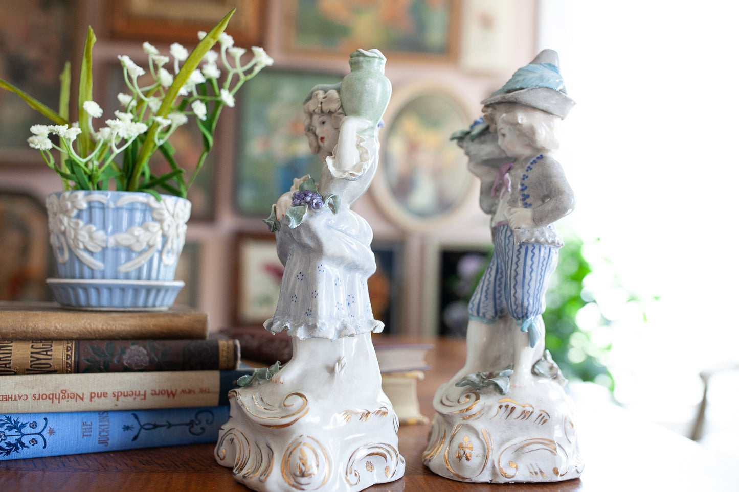 Vintage Cordey Cybis 5047 and 5048 Porcelain Statues