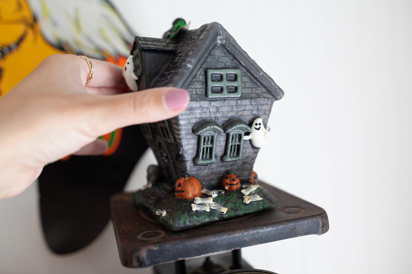 Vintage Halloween- Decorative Candle -Haunted House
