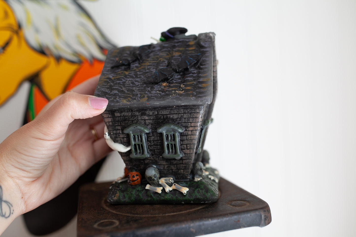 Vintage Halloween- Decorative Candle -Haunted House