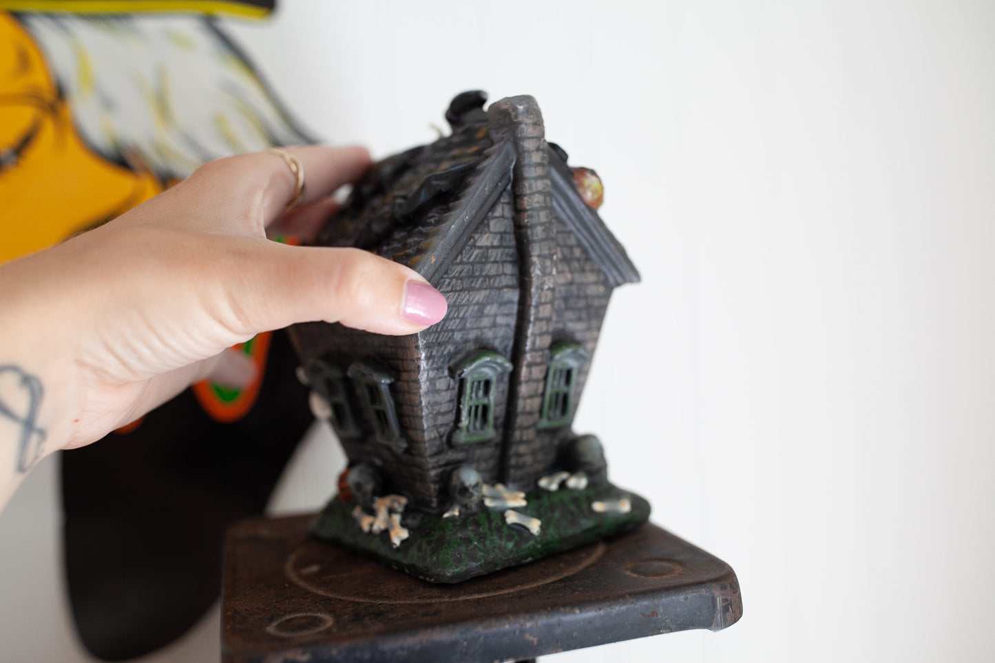 Vintage Halloween- Decorative Candle -Haunted House