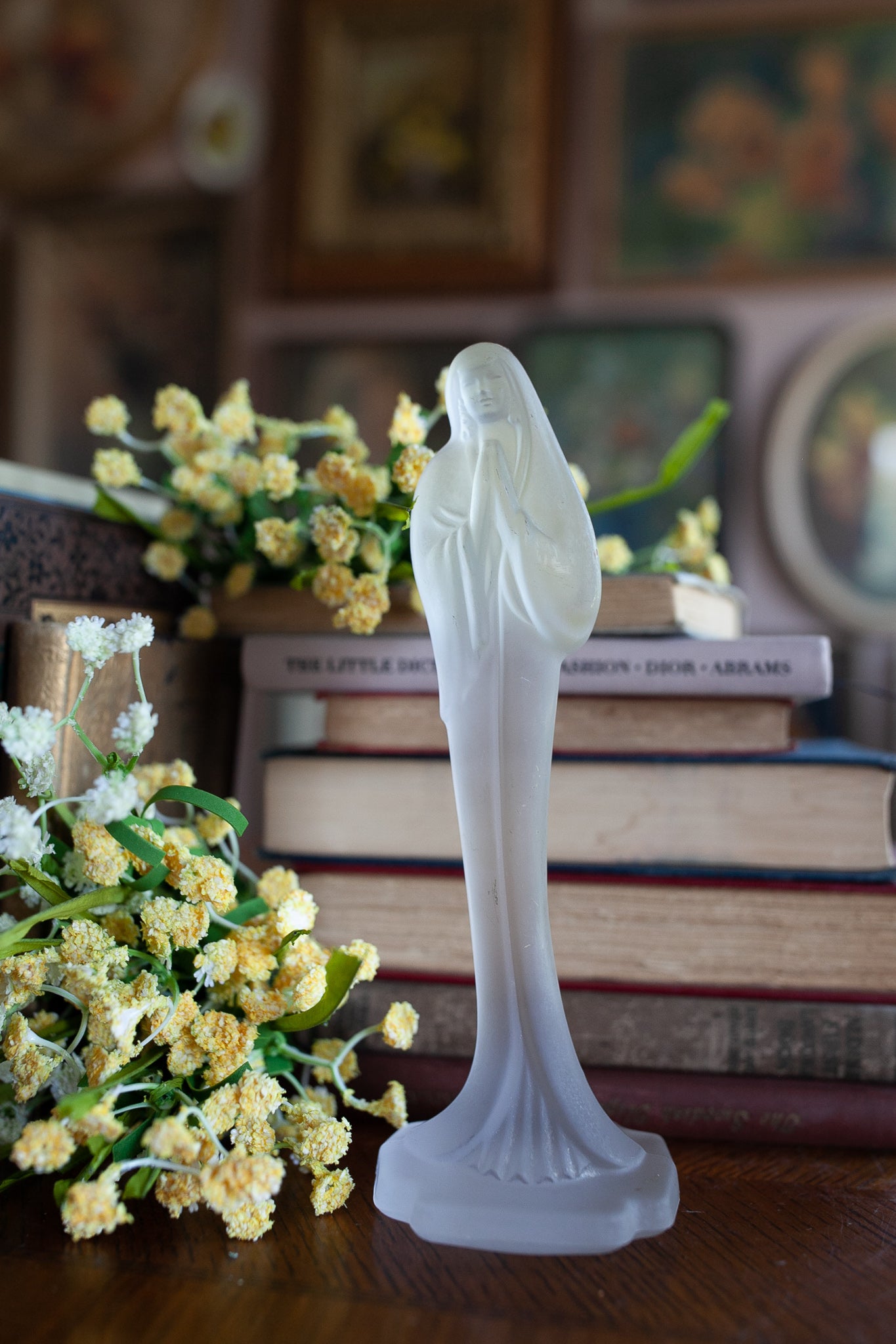 Vintage Mary Statue - Mary - Glass Statue - Glass Mary