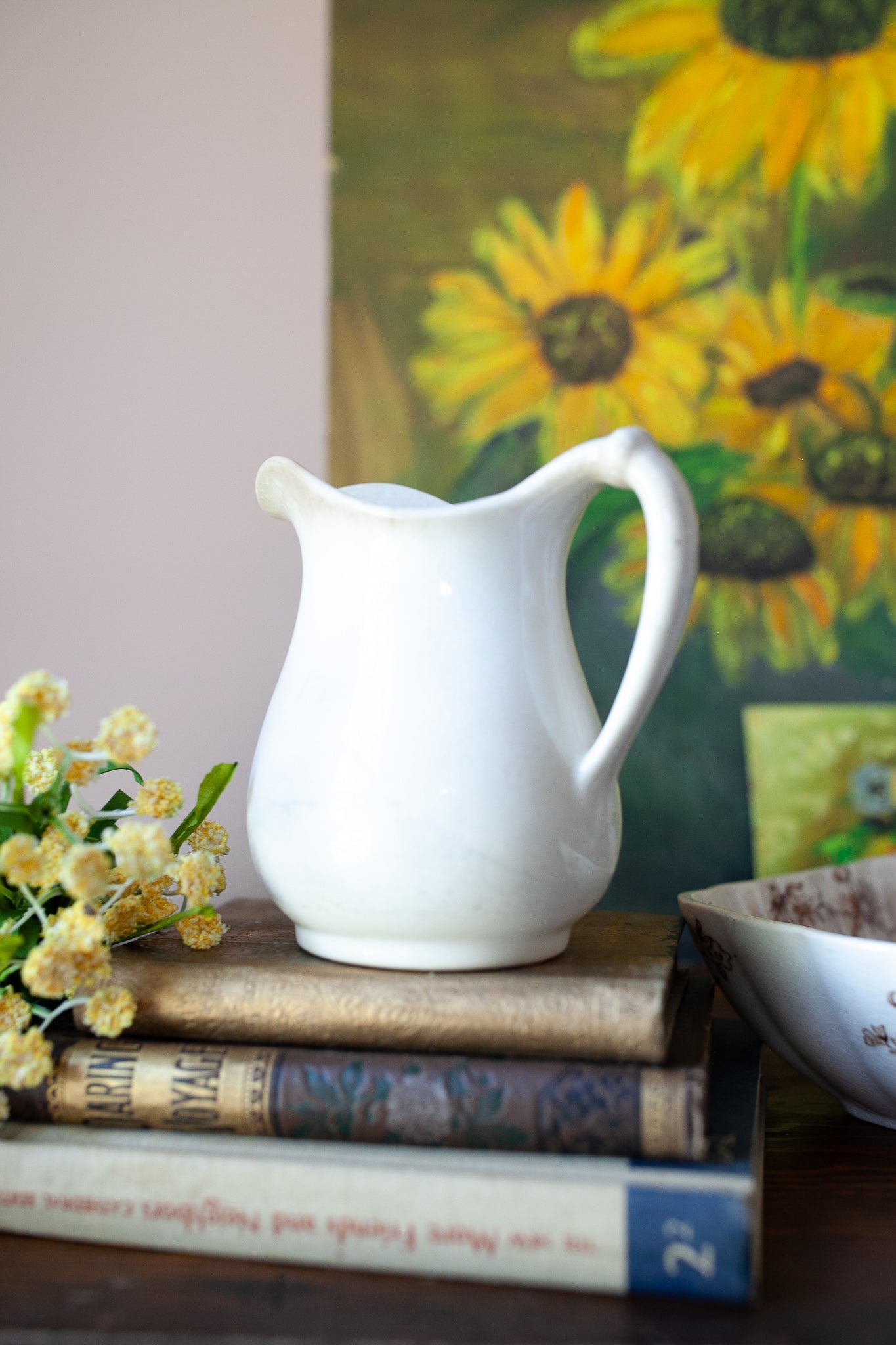 Vintage Pitcher - Small Vitreous China Pitcher