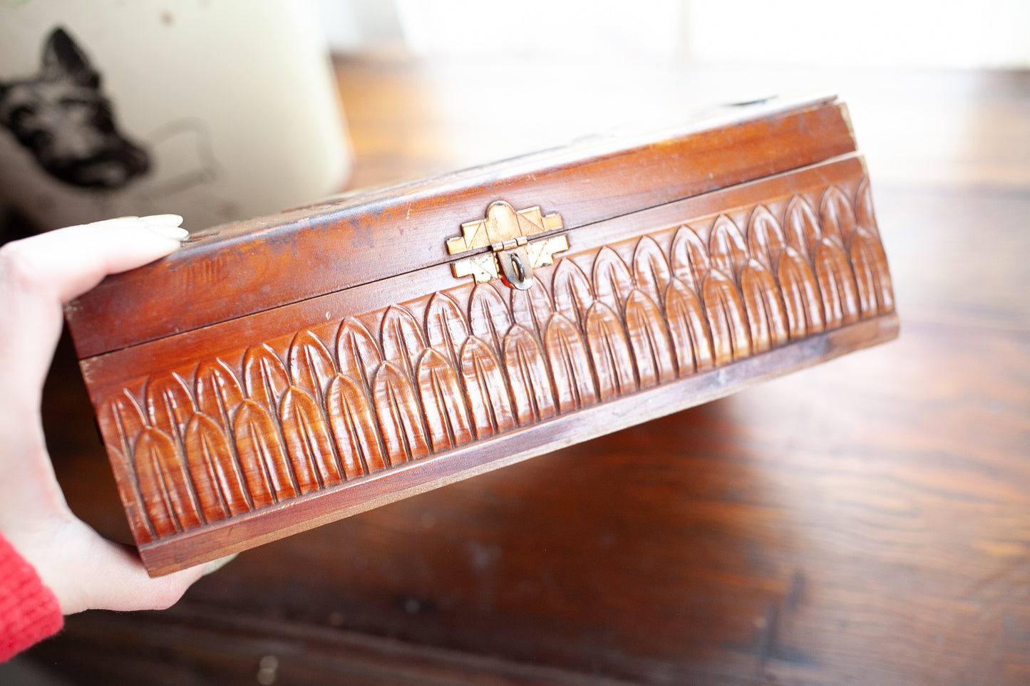 Vintage Jewelry Box -Floral Jewelry Box - Wood Jewelry Box