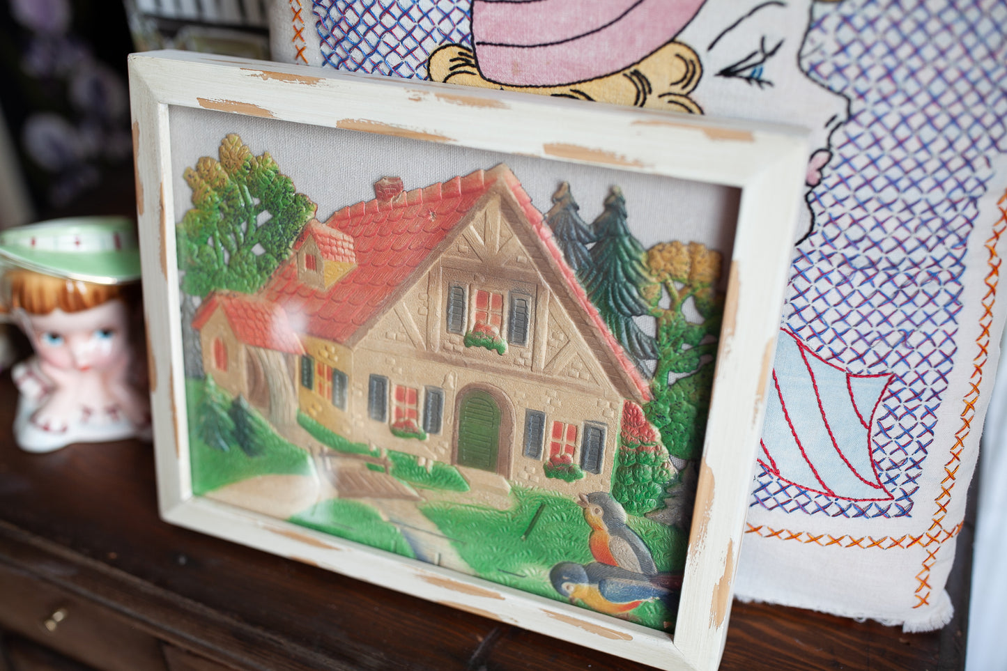 Vintage Artwork- Cottage Artwork- House Art -Birds